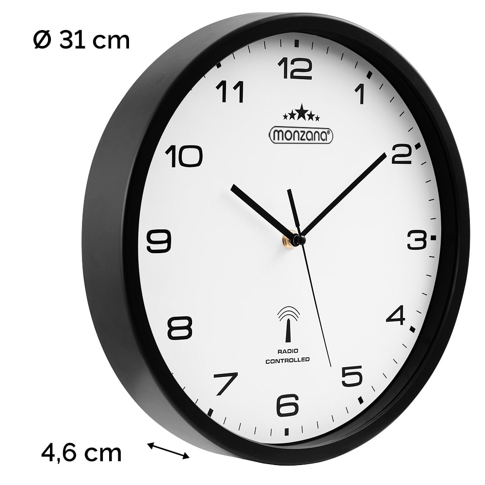 Radiogestuurde\u0020Wandklok\u0020Zwart\u0020\u00D831cm Radiogestuurde\u0020Wandklok\u0020Zwart\u0020\u00D831cm