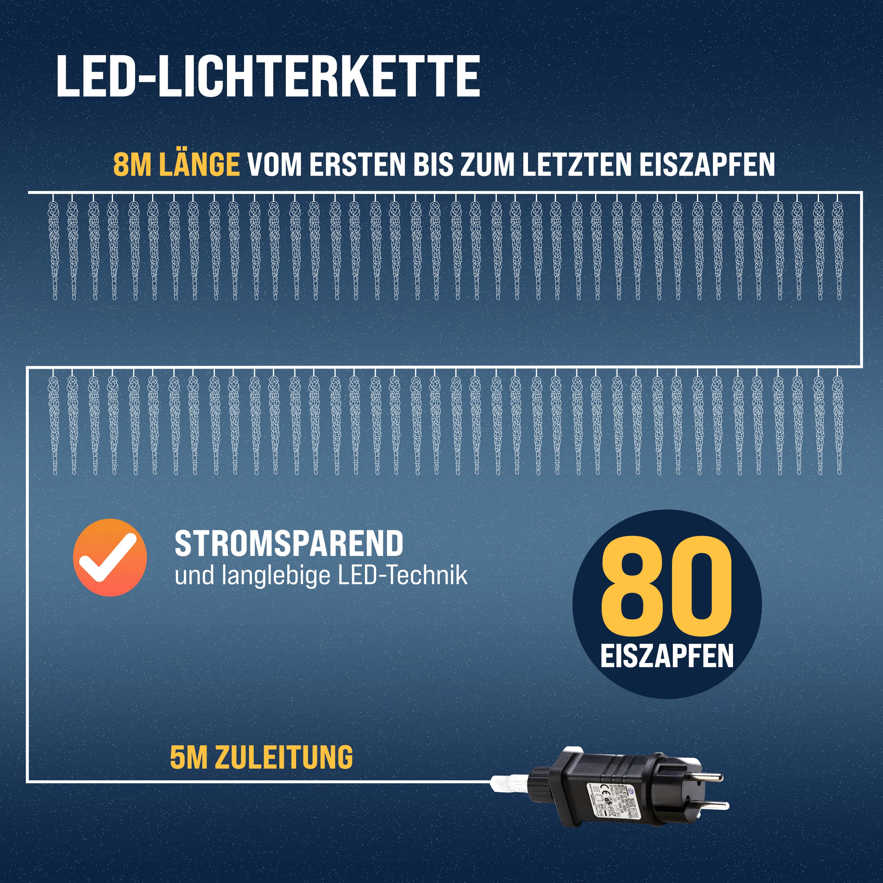Kerstballenverlichting\u002080\u0020LED\u00B4s\u002013m