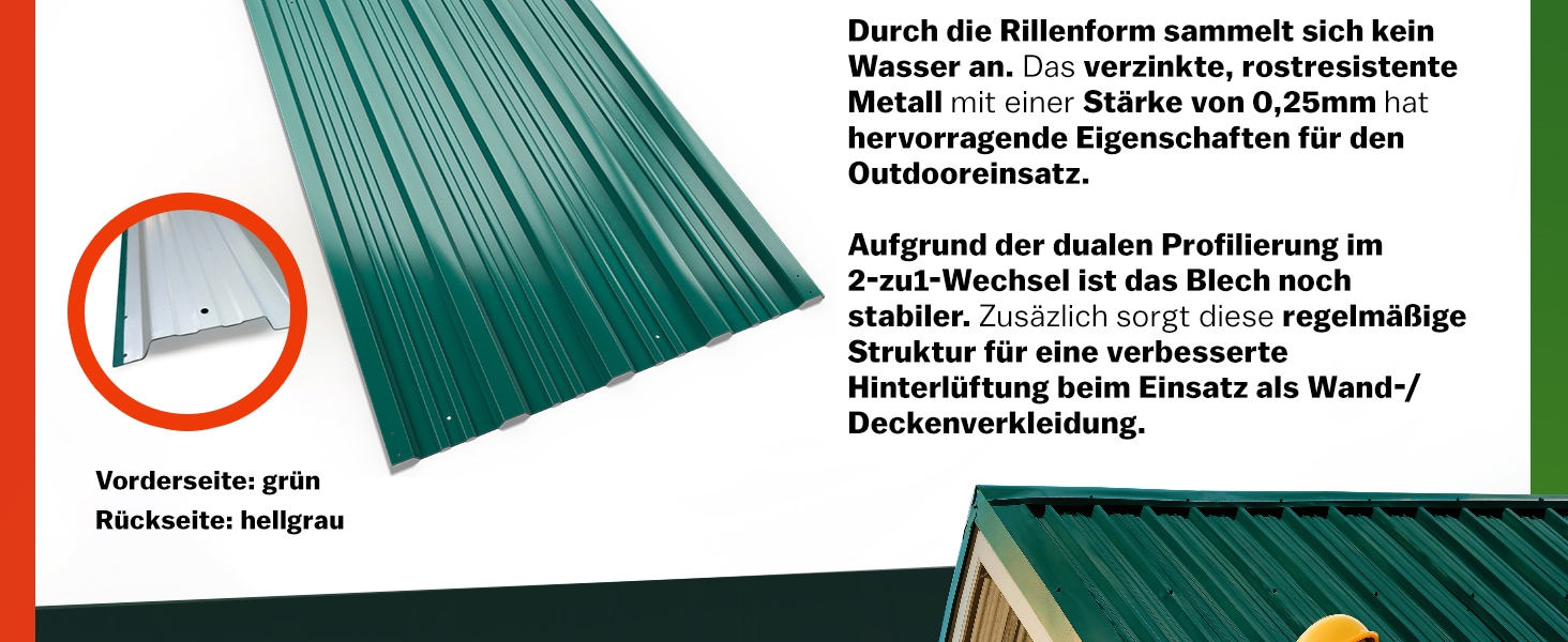 Trapezium\u0020Dakplaten\u002012\u0020Stuks\u0020Groen\u0020Metaal\u0020129x46cm