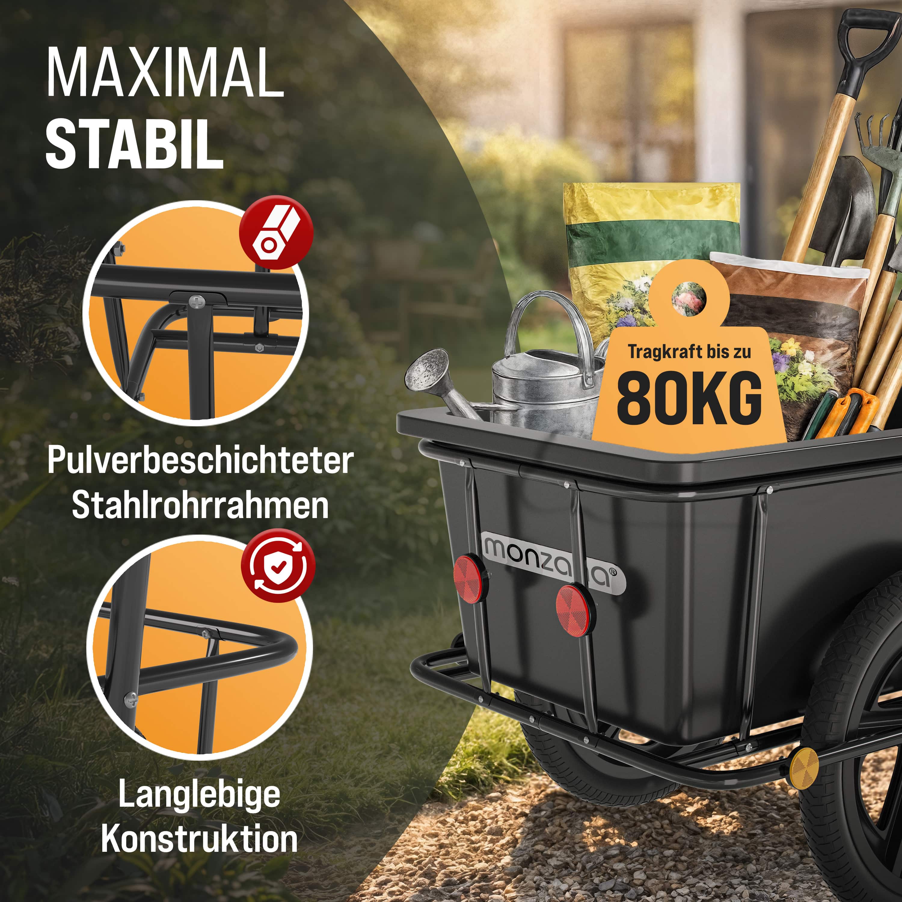 Fietskar\u0020Zwart\u0020Staal\u0020Kunststof\u002071x50x31cm\u002090\u0020Liter