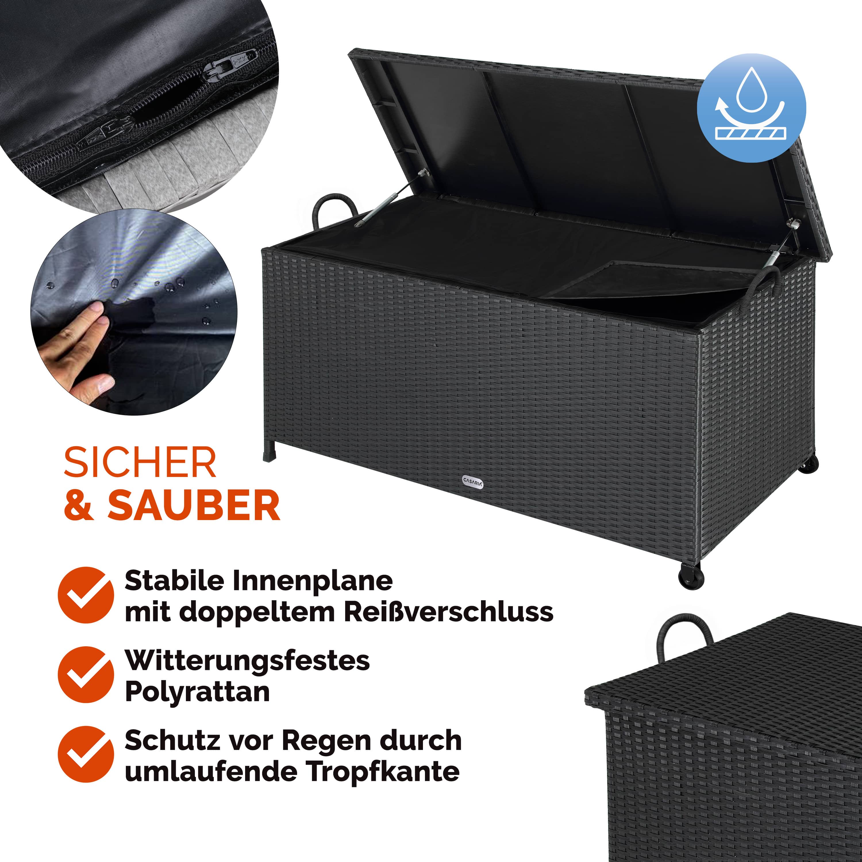 Polyrotan\u0020kussenbox\u0020Zwart\u0020117x53x60cm\u0020met\u00202\u0020Wielen