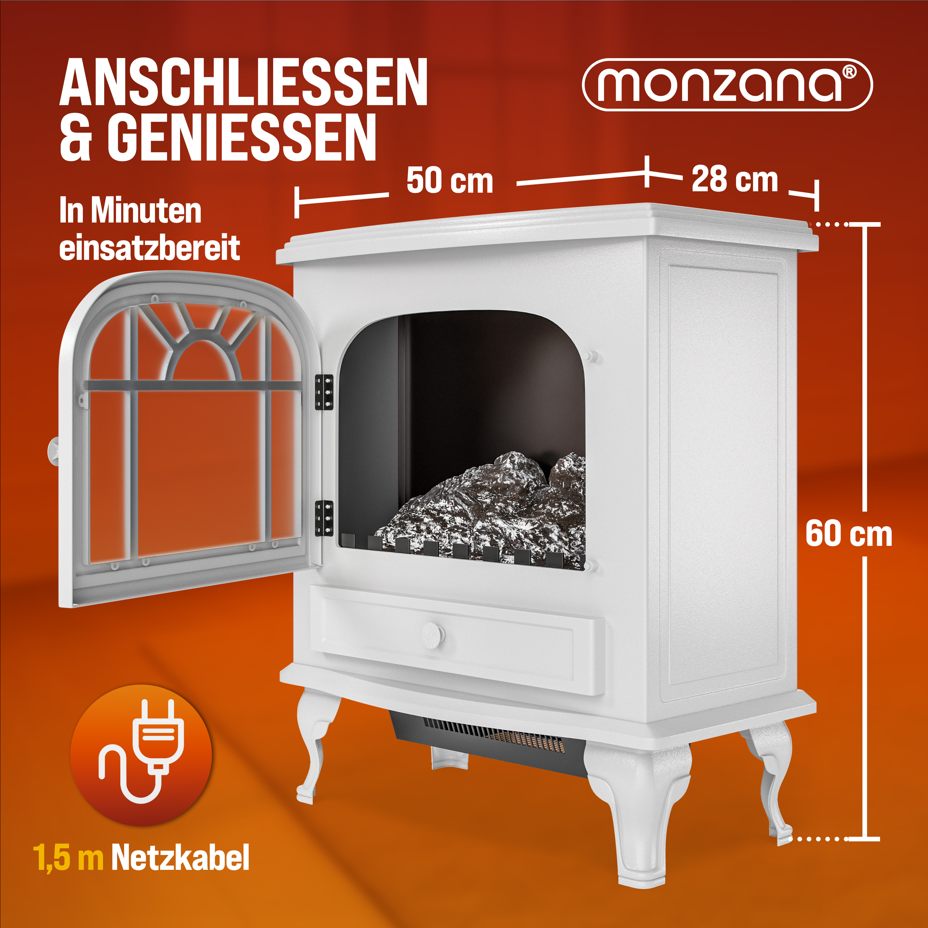 Elektrische\u0020Kachel\u0020Wit\u00202000W\u0020met\u0020Verwarming\u002060x28x50cm