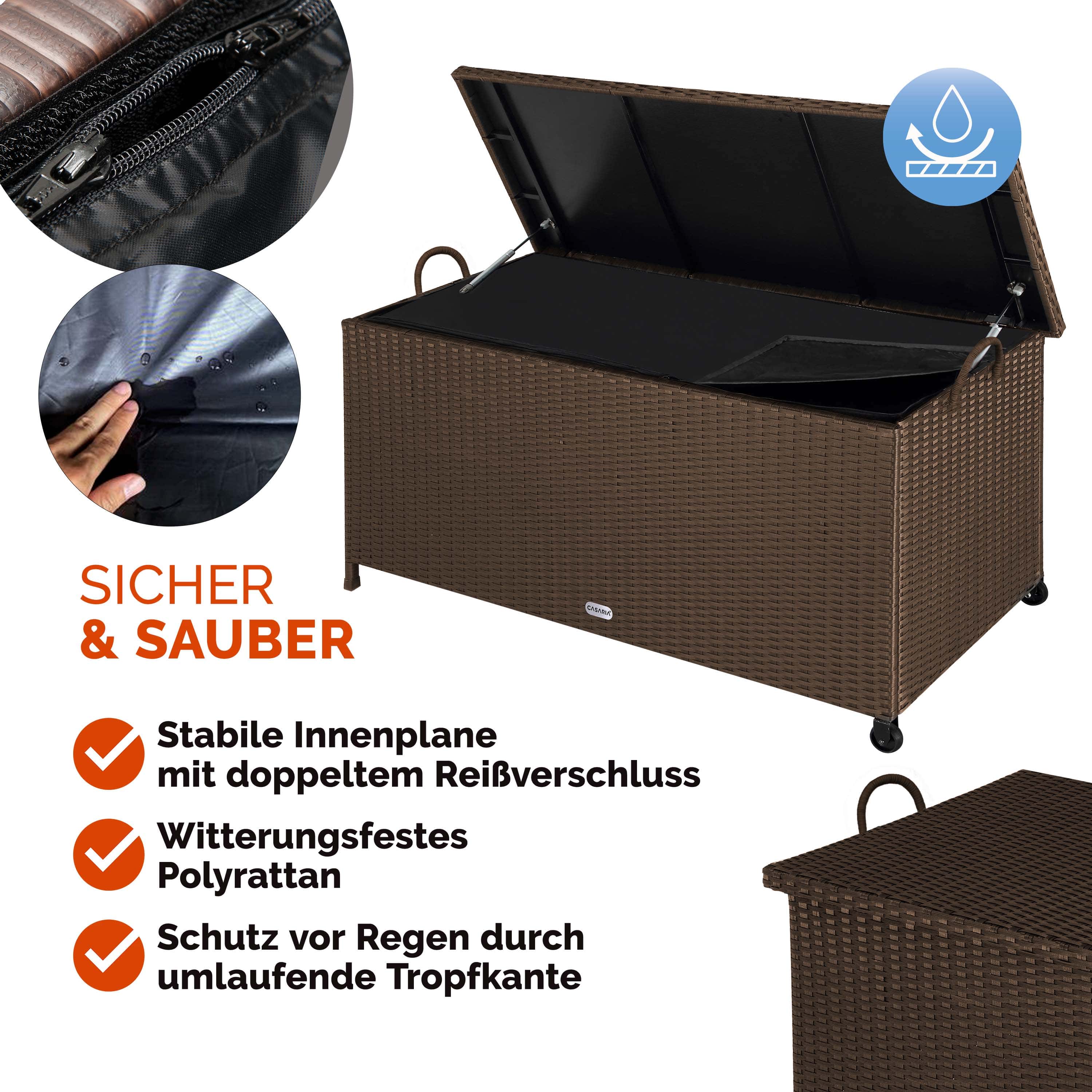 Polyrotan\u0020Kussenbox\u0020Bruin\u0020117x53x60cm\u0020met\u0020wielen