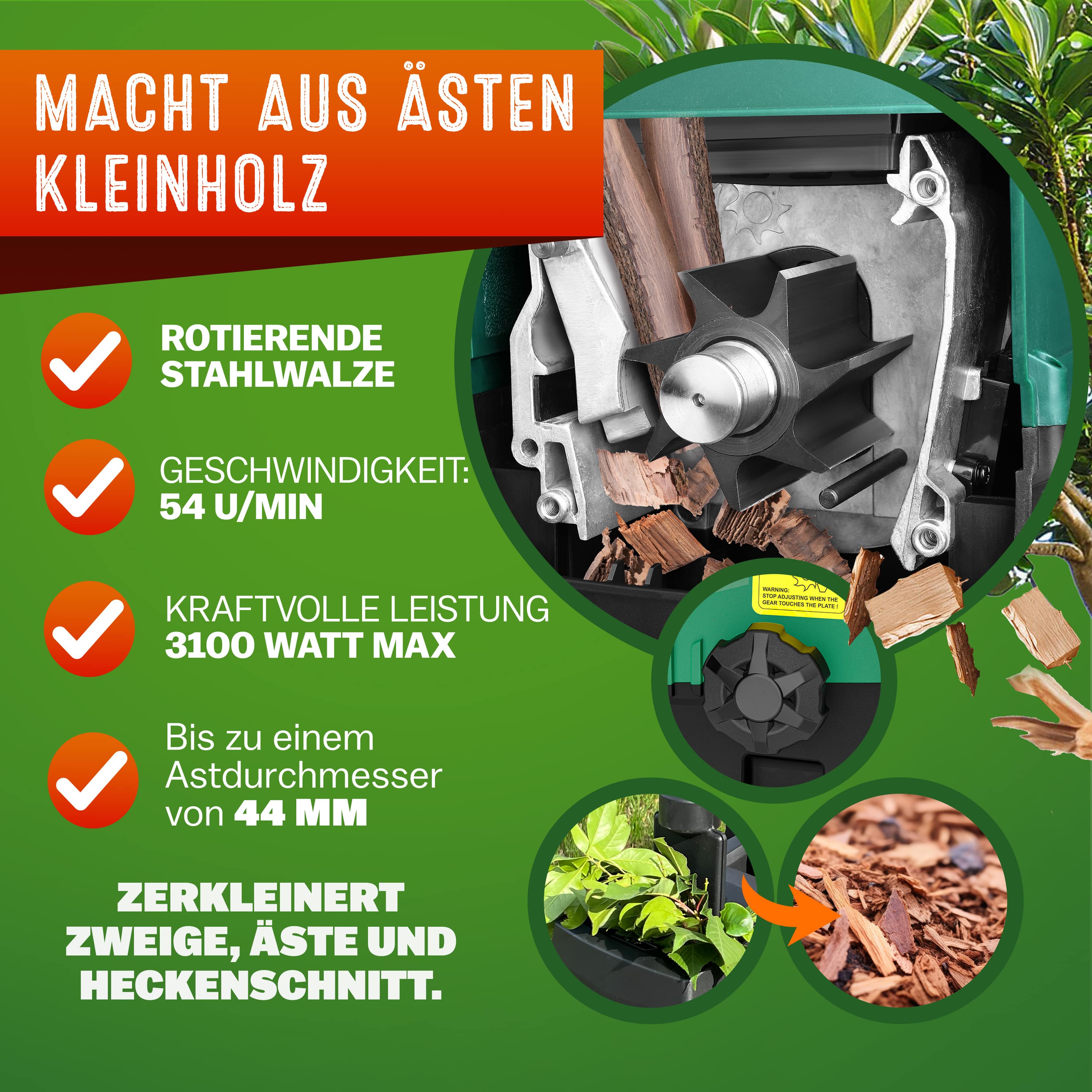 Stille\u0020hakselaar\u00203100W\u0020met\u00202\u0020opvangzakken\u0020van\u0020elk\u002060\u0020liter