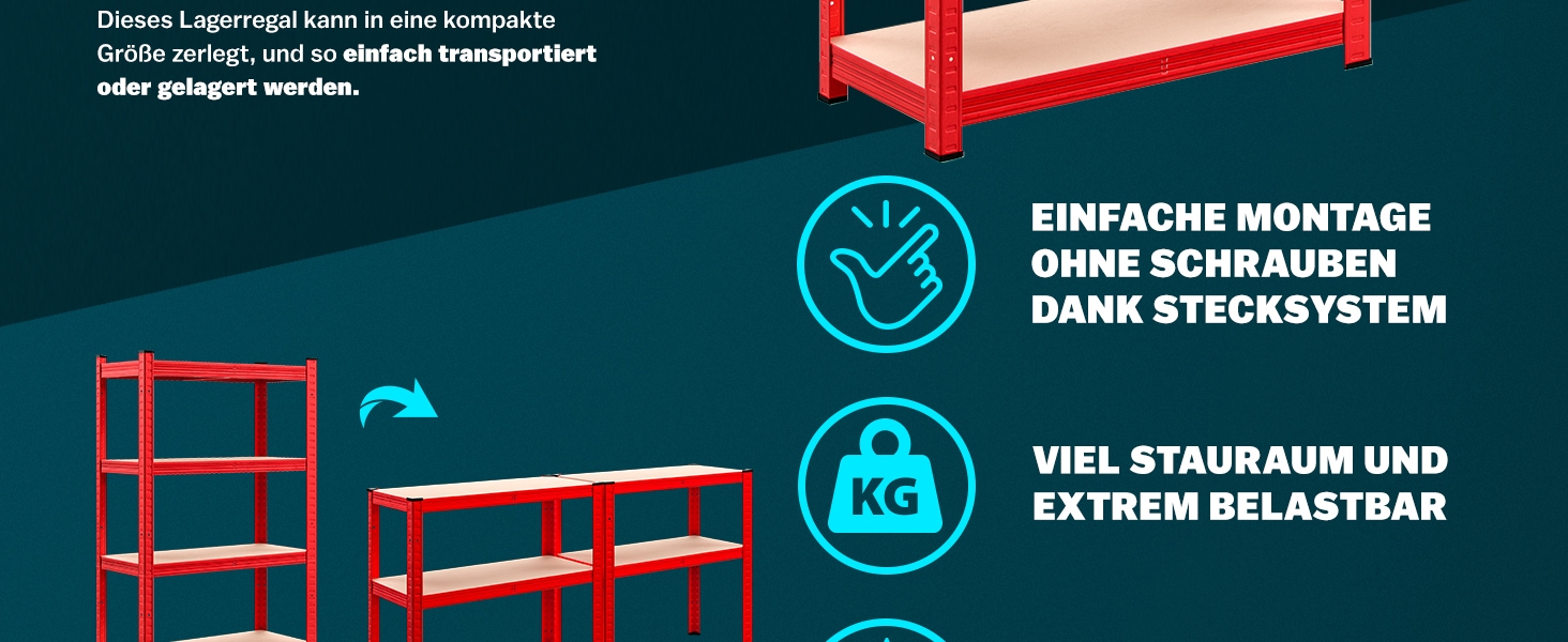 Stellingkast\u0020Rood\u0020180x90x40cm\u0020tot\u0020875kg Stellingkast\u0020Rood\u0020180x90x40cm\u0020tot\u0020875kg