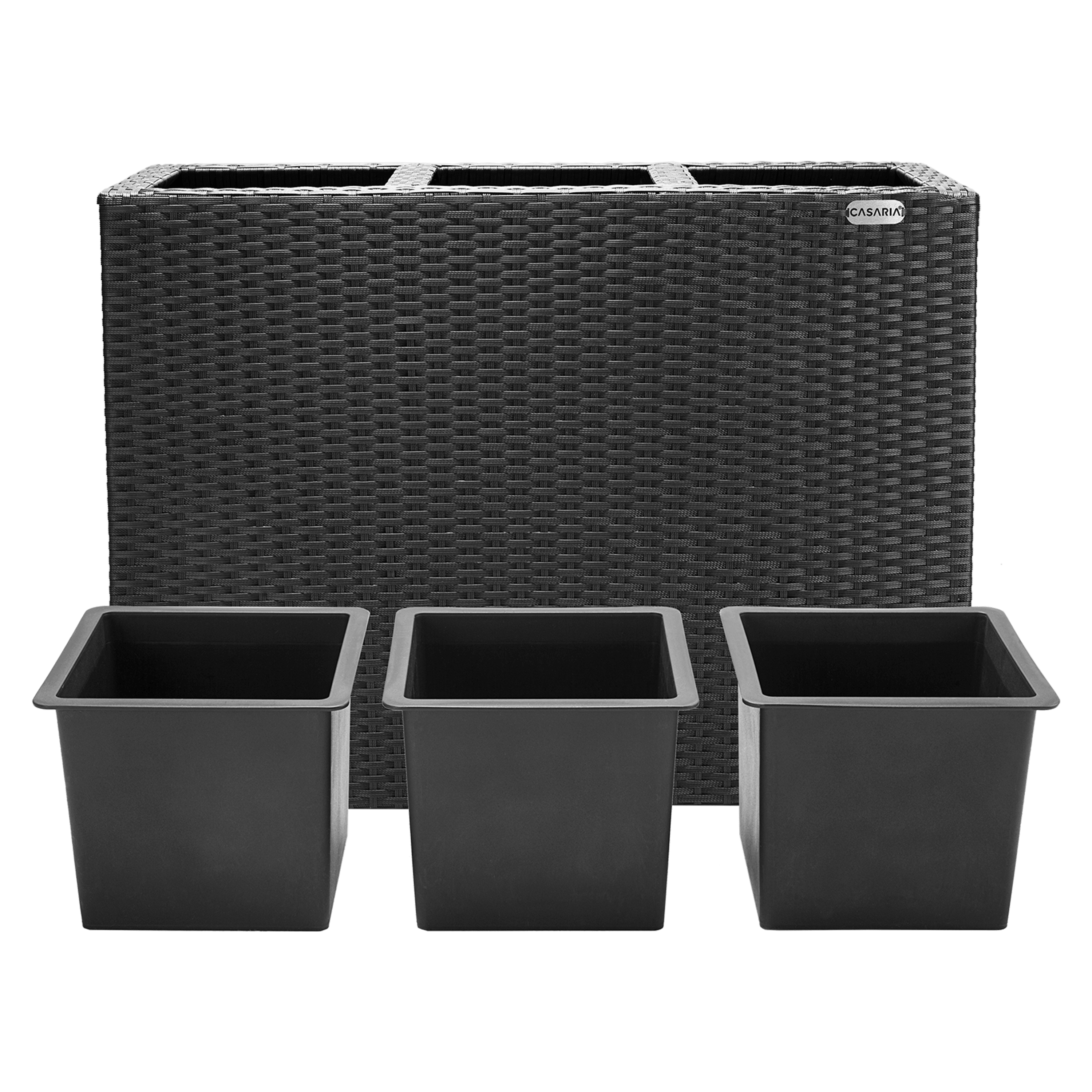 Polyrattan\u0020Bloempot\u0020Zwart\u002083x30,5x60cm Polyrattan\u0020Bloempot\u0020Zwart\u002083x30,5x60cm