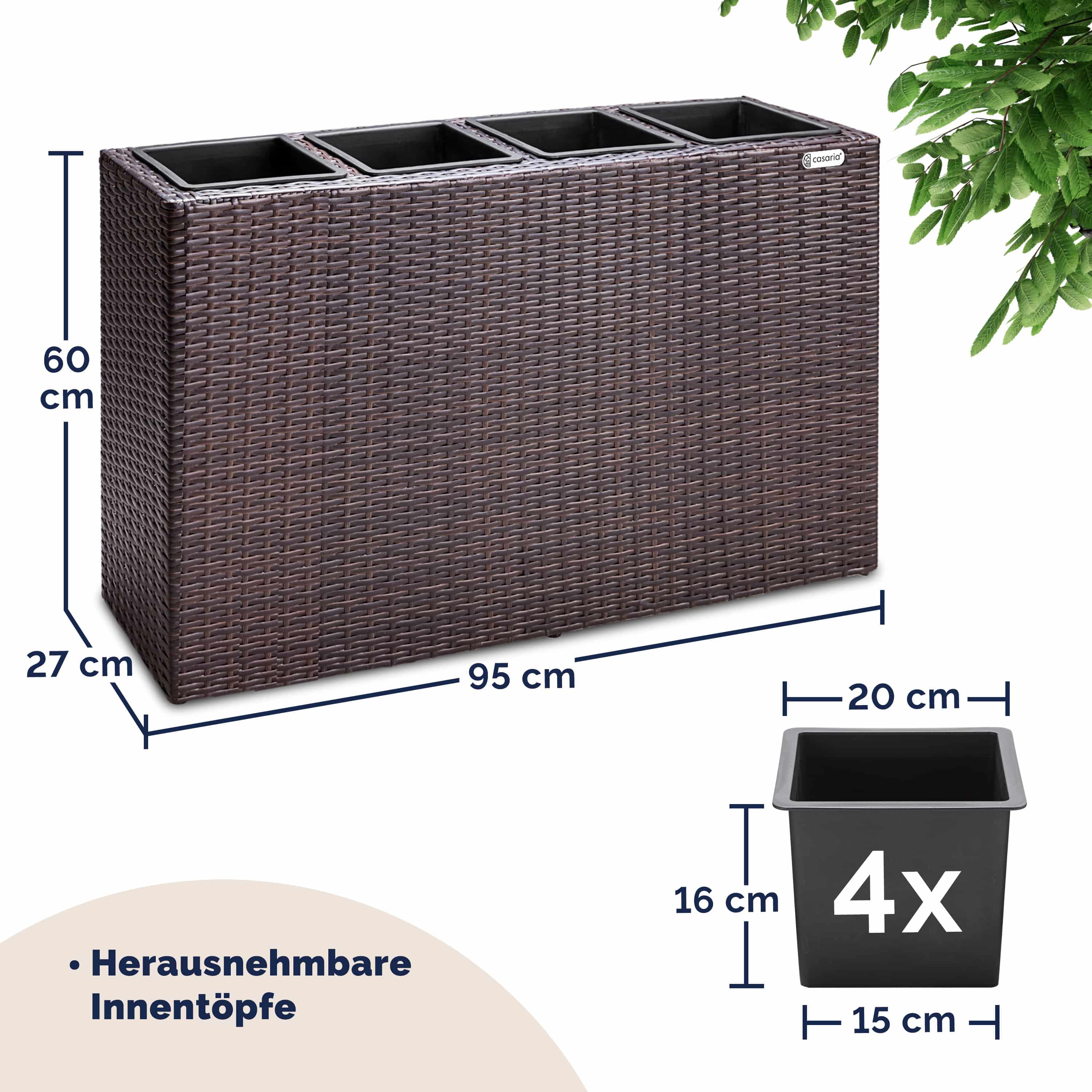 Hoge\u0020Plantenbak\u0020Bruin\u0020Kunststof\u002095x27x60cm Hoge\u0020Plantenbak\u0020Bruin\u0020Kunststof\u002095x27x60cm