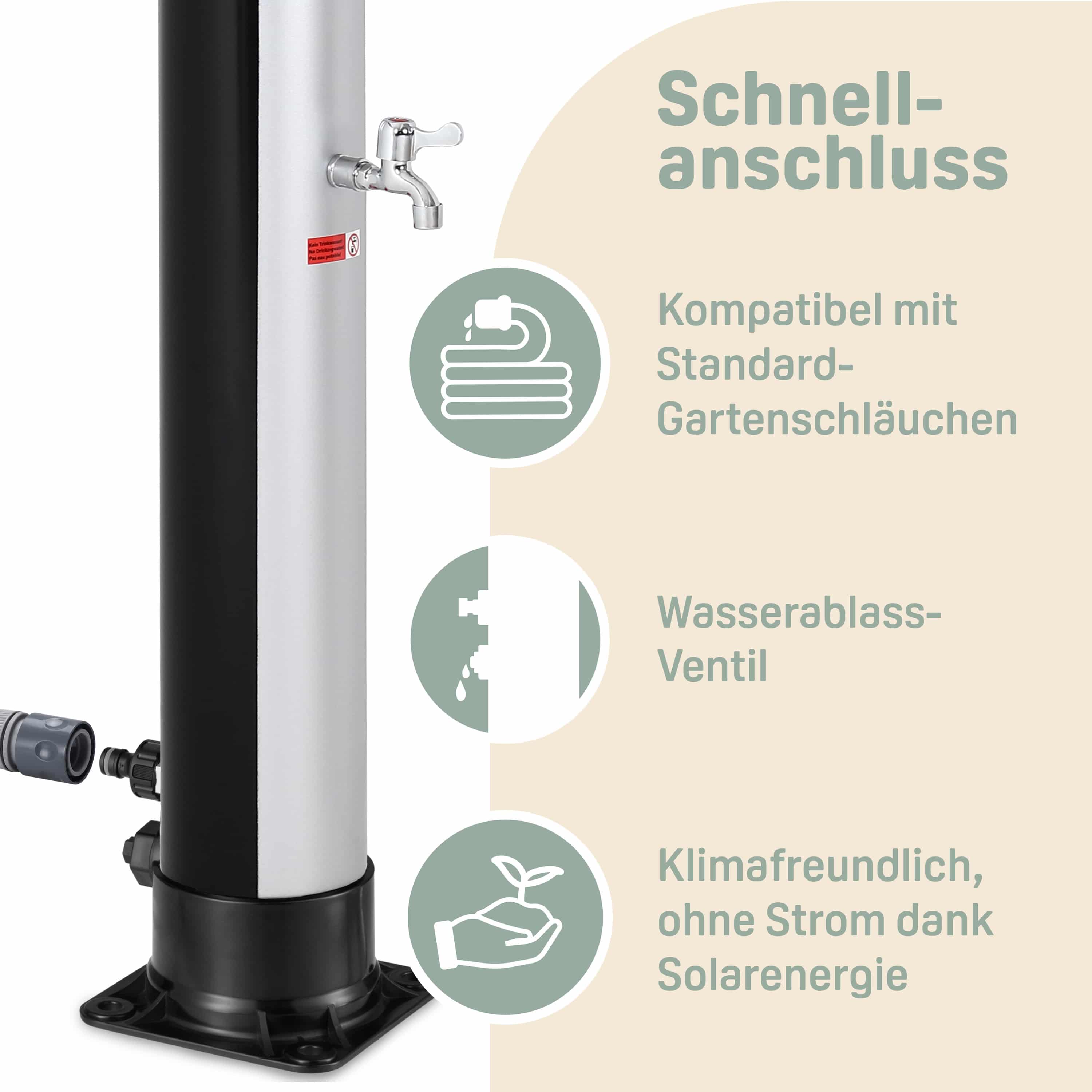 Buitendouche\u0020Solar\u0020ZilverZwart\u002035\u0020Liter