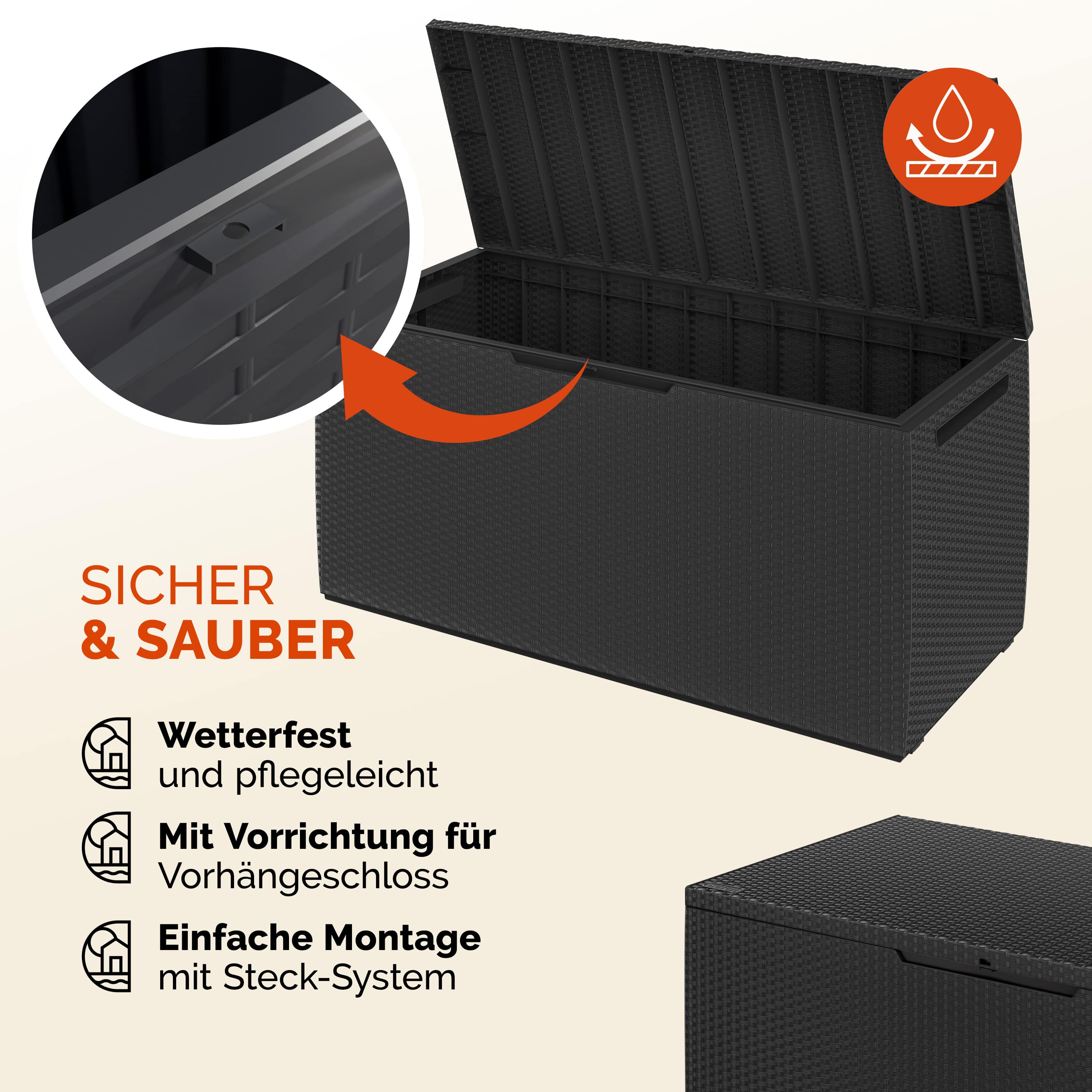 Keter\u0020Kussenbox\u0020Capri\u0020Antraciet\u0020305L\u0020met\u0020wielen