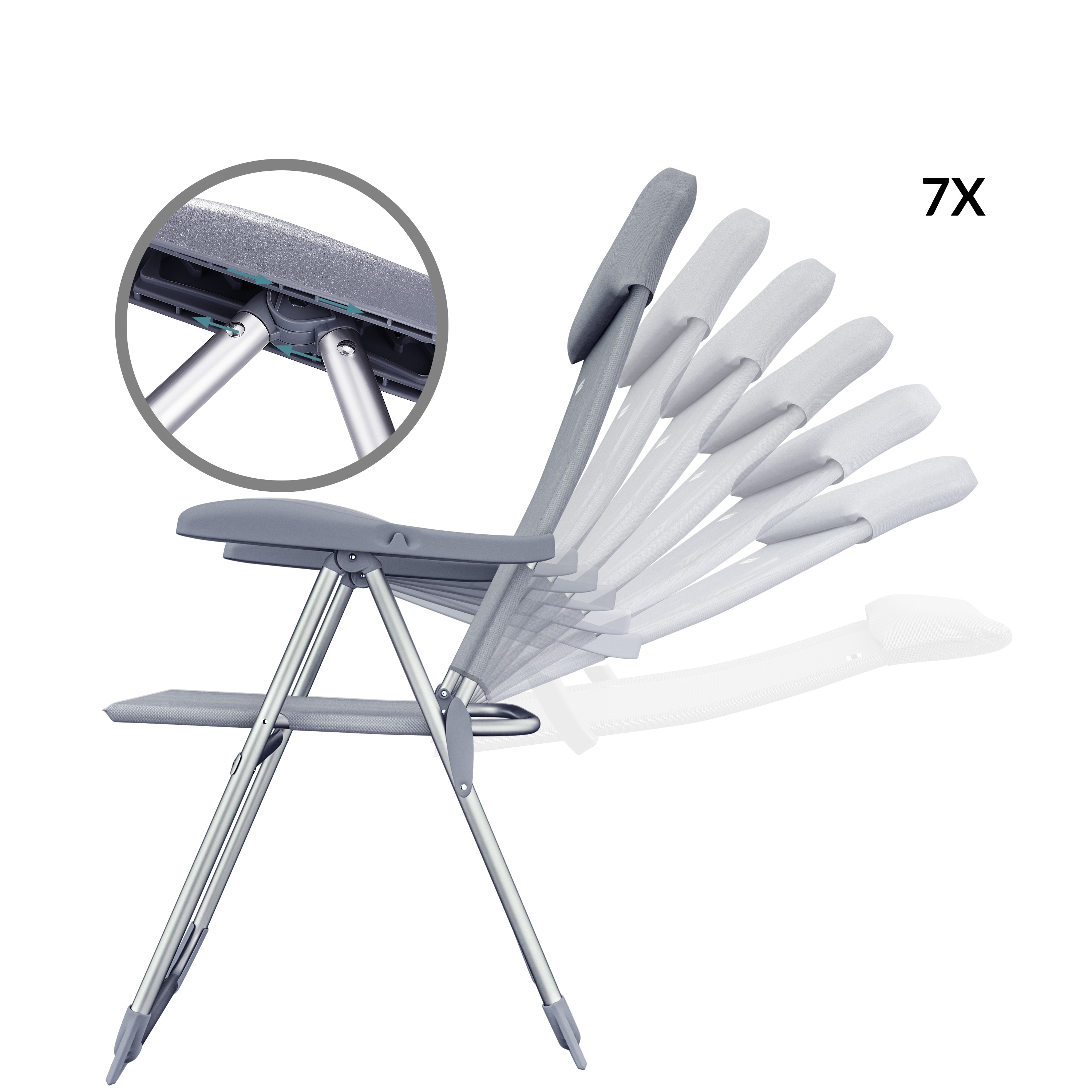 Tuinstoel\u00202\u0020stuks\u0020Grijs\u0020Aluminium\u0020Inklapbaar Tuinstoel\u00202\u0020stuks\u0020Grijs\u0020Aluminium\u0020Inklapbaar
