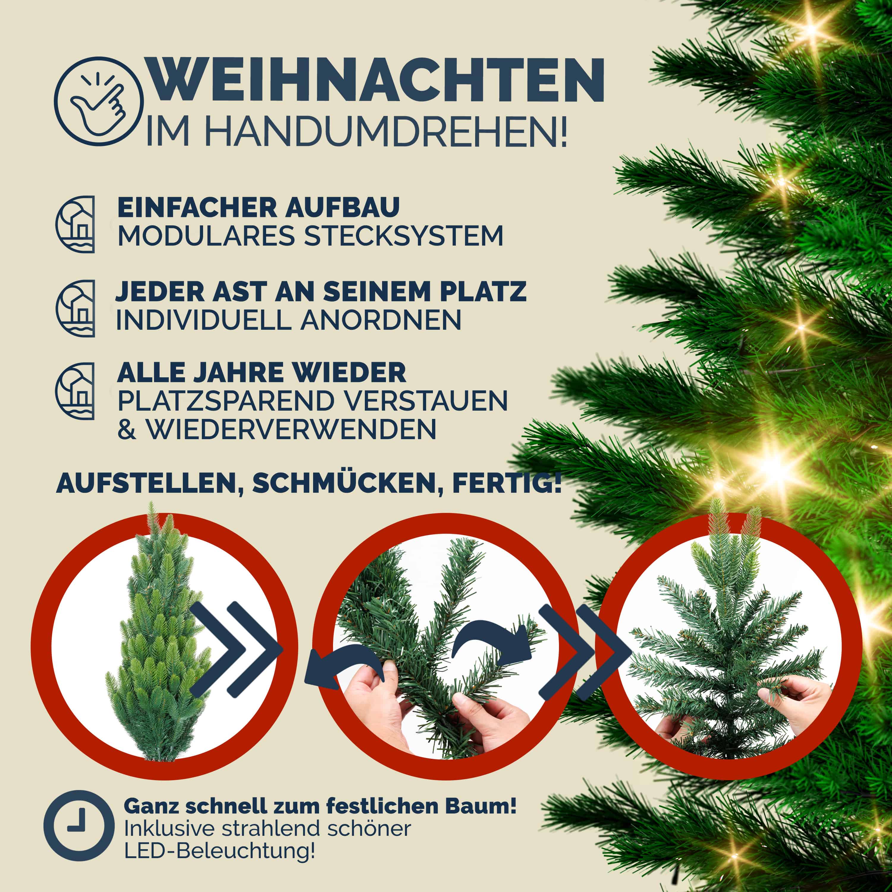Kunstkerstboom\u0020150cm\u0020met\u0020Verlichting