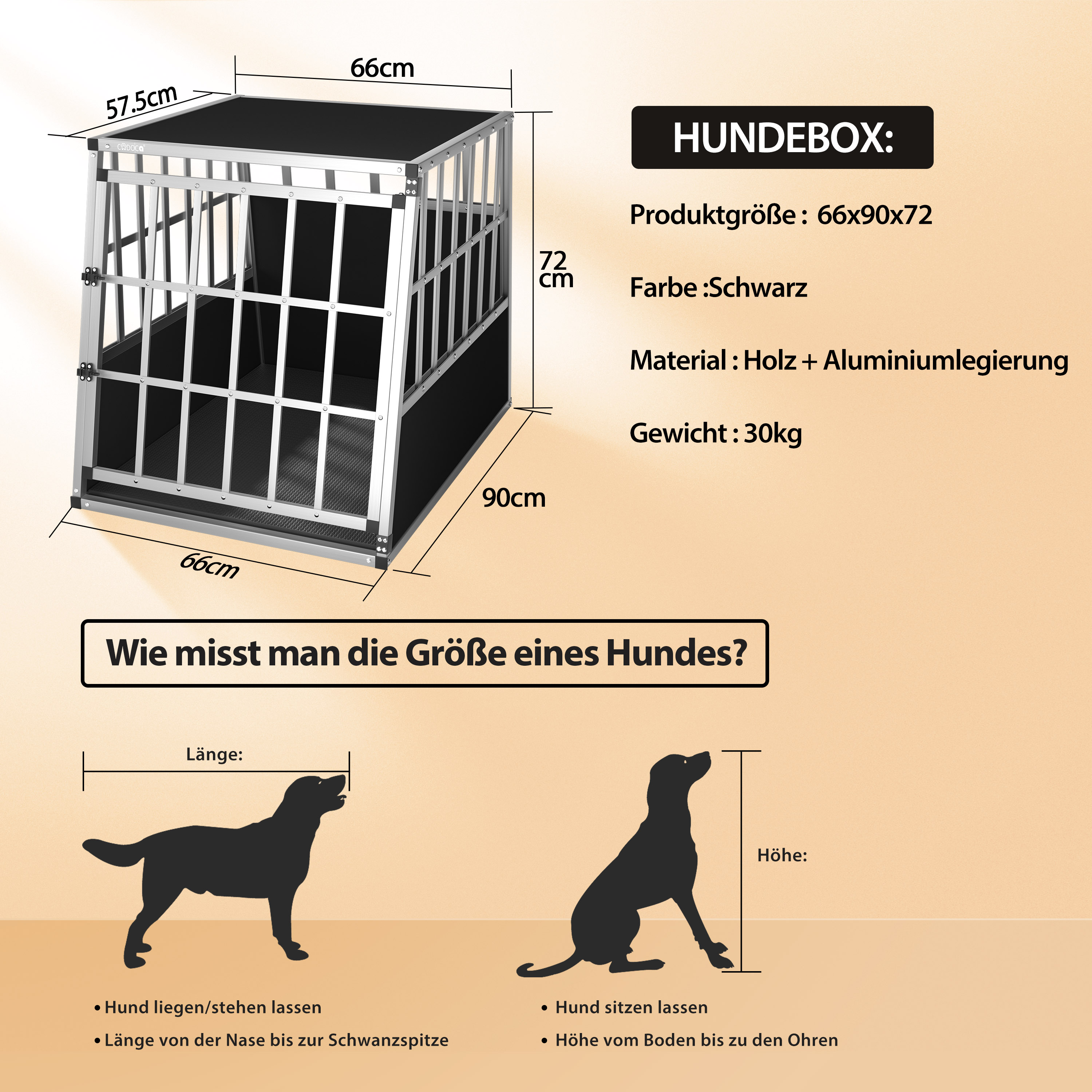 Transportbench\u0020voor\u0020Honden\u0020L\u0020Aluminium\u002090x66x72cm