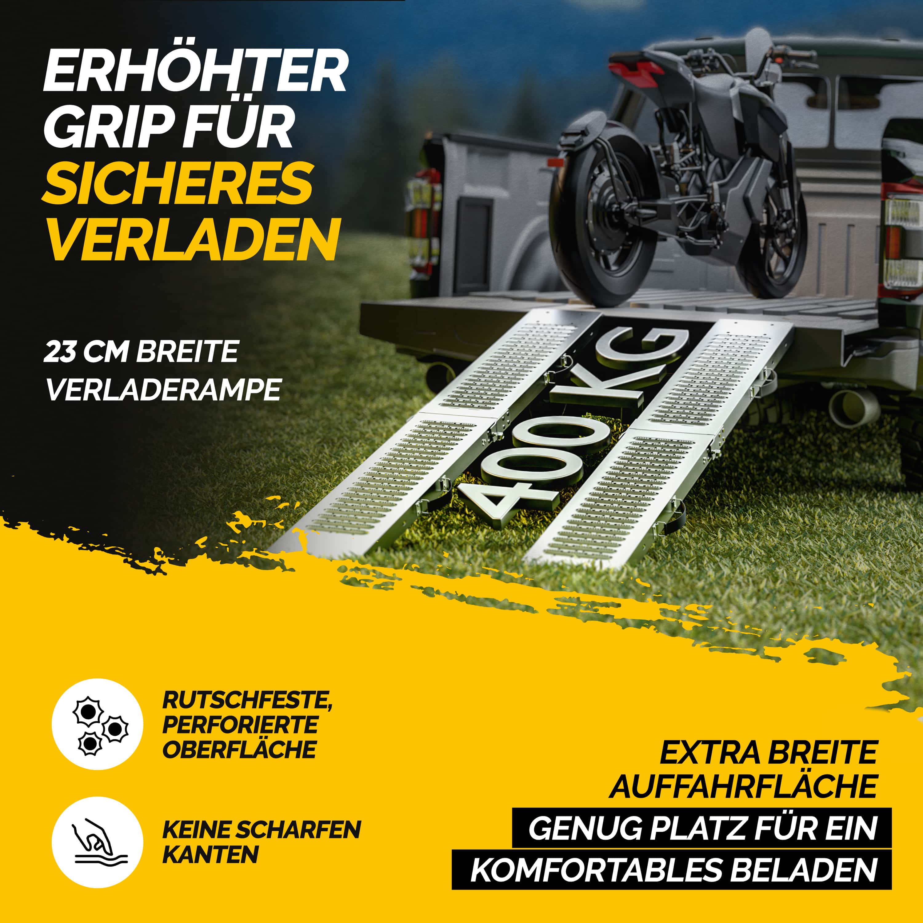 Oprijplaat\u0020Set\u0020van\u00202\u0020max\u0020400kg\u0020Antislip\u0020Inklapbaar