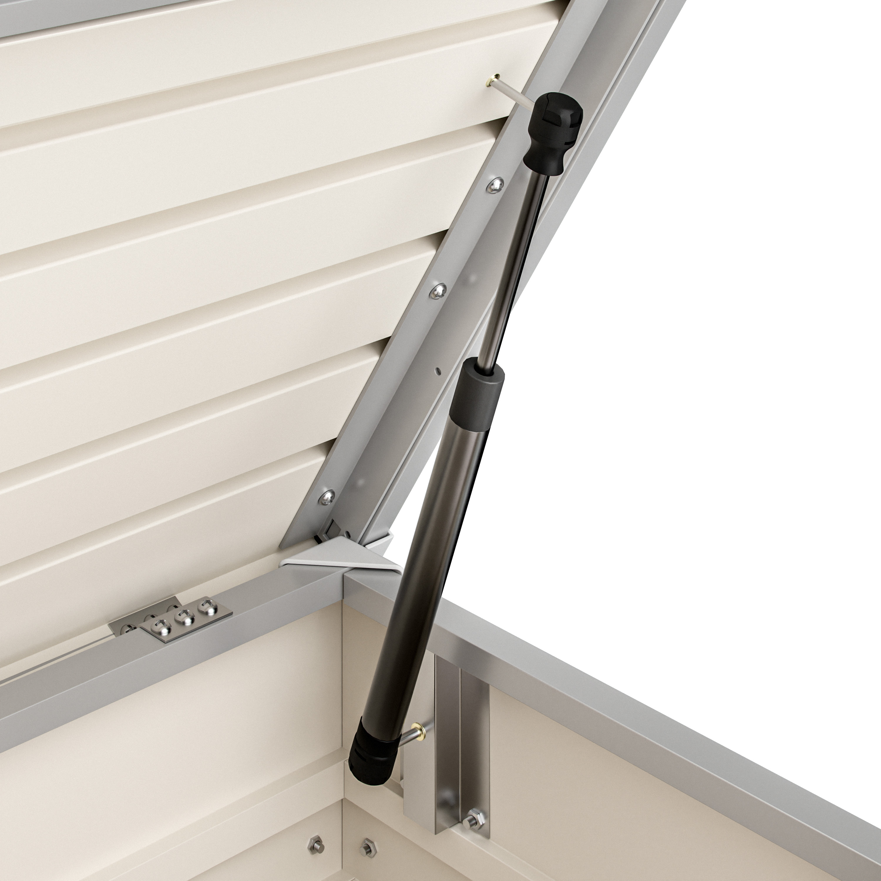 Kussenbox\u0020Lichtgrijs\u0020385L\u0020metaal\u0020afsluitbaar