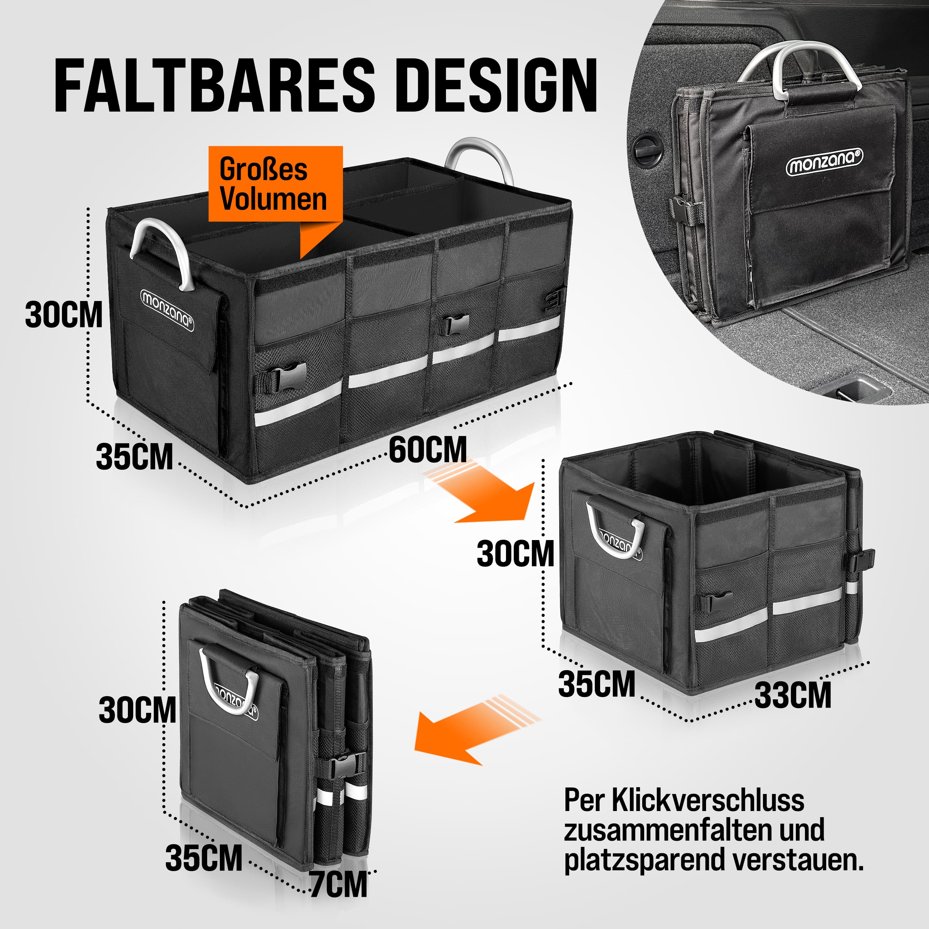 Kofferbak\u0020Organizer\u0020Zwart\u002060x35x30cm Kofferbak\u0020Organizer\u0020Zwart\u002060x35x30cm