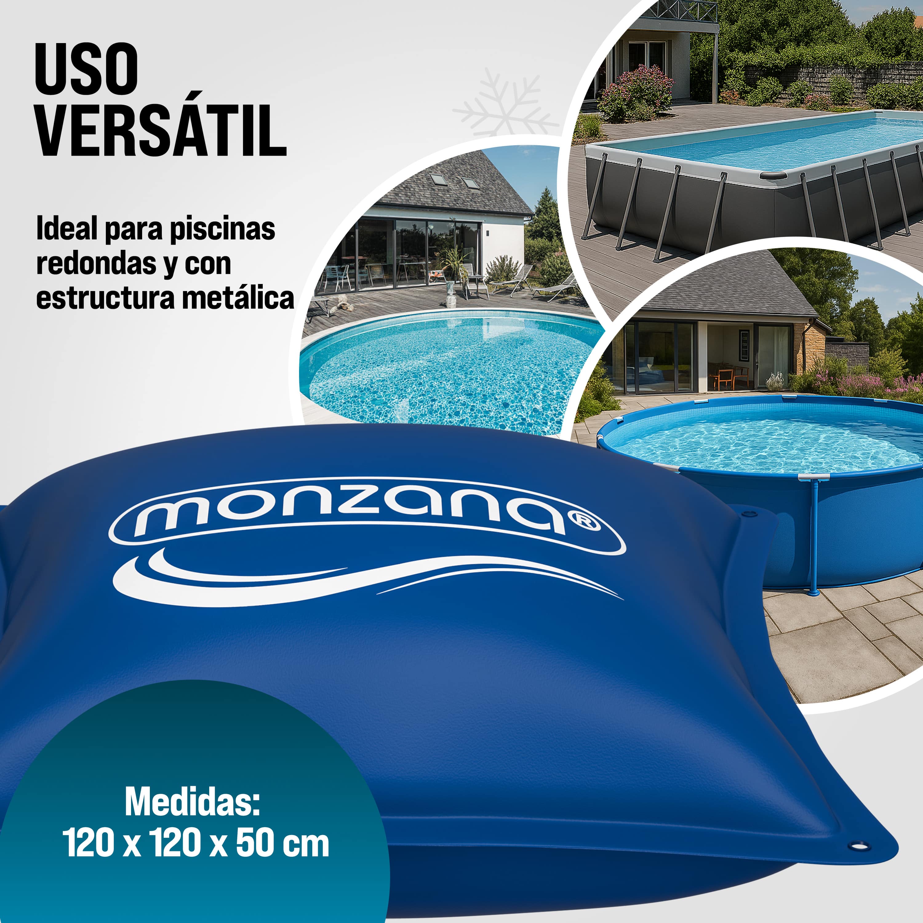 Zwembadkussen\u0020Blauw\u0020120x120cm\u0020\u002D20\u00B0C