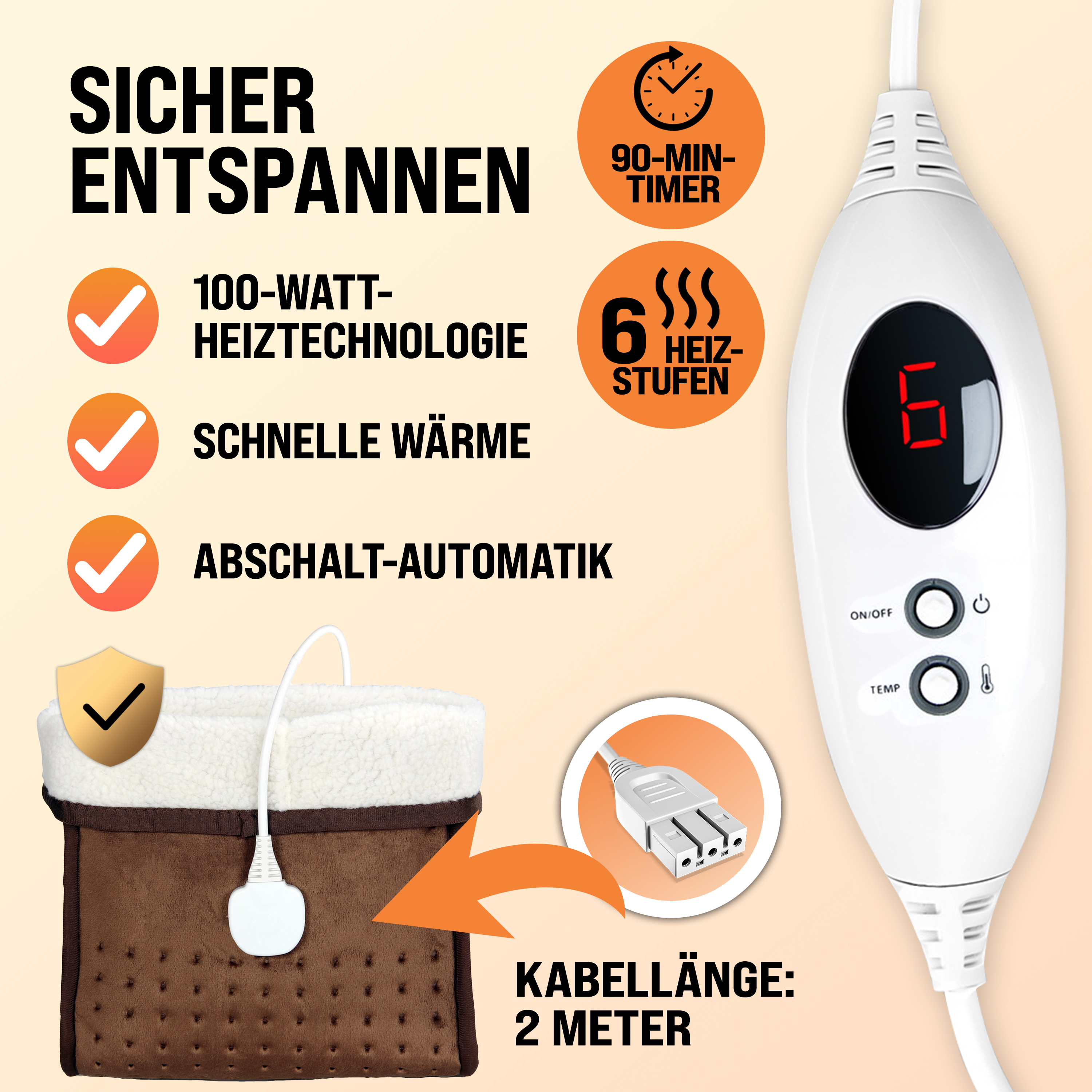 Elektrische\u0020Voetenwarmer\u0020Bruin\u00206\u0020Standen\u0020100W Elektrische\u0020Voetenwarmer\u0020Bruin\u00206\u0020Standen\u0020100W