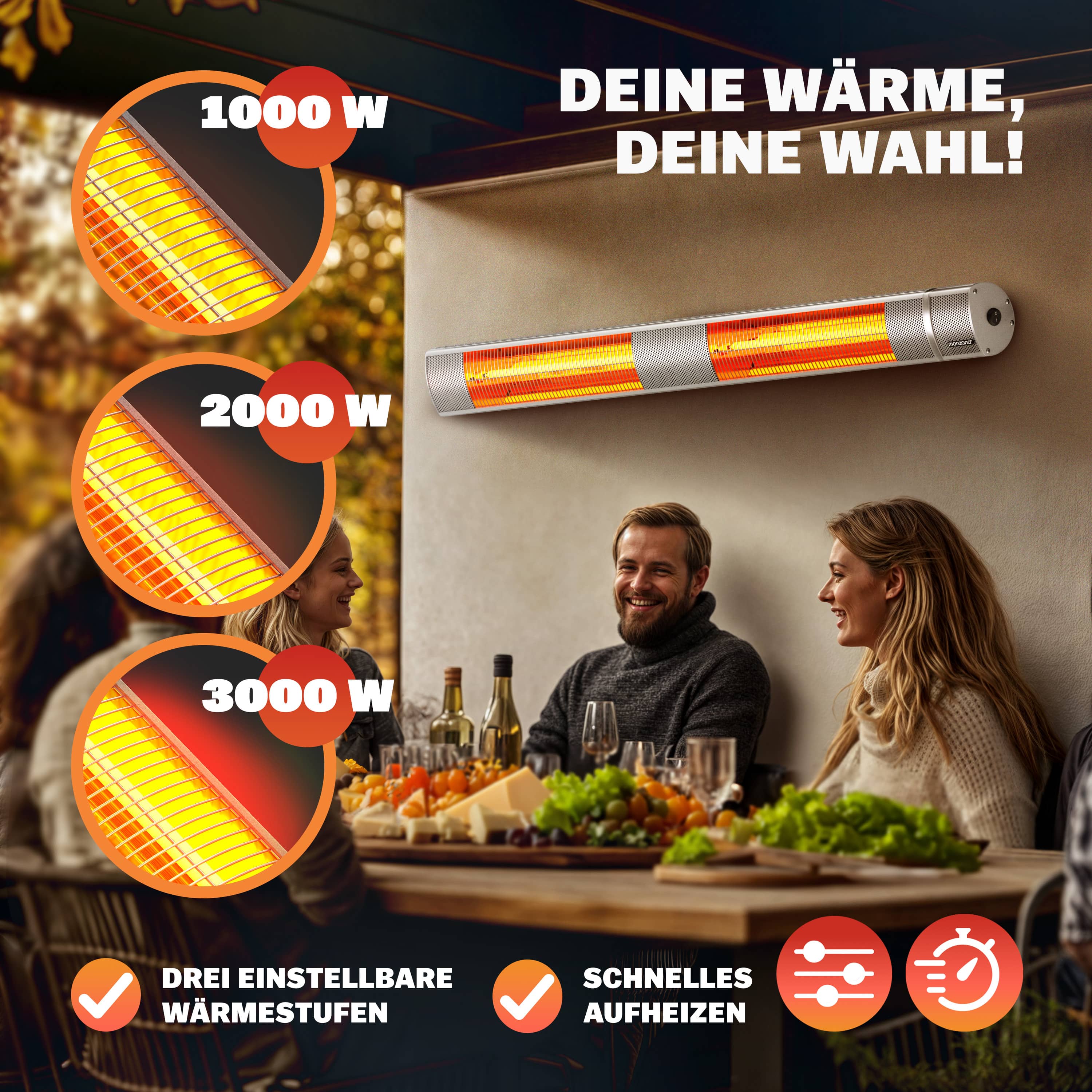 Terrasverwarmer\u0020MZH3000\u0020Zilver\u00203000W Terrasverwarmer\u0020MZH3000\u0020Zilver\u00203000W