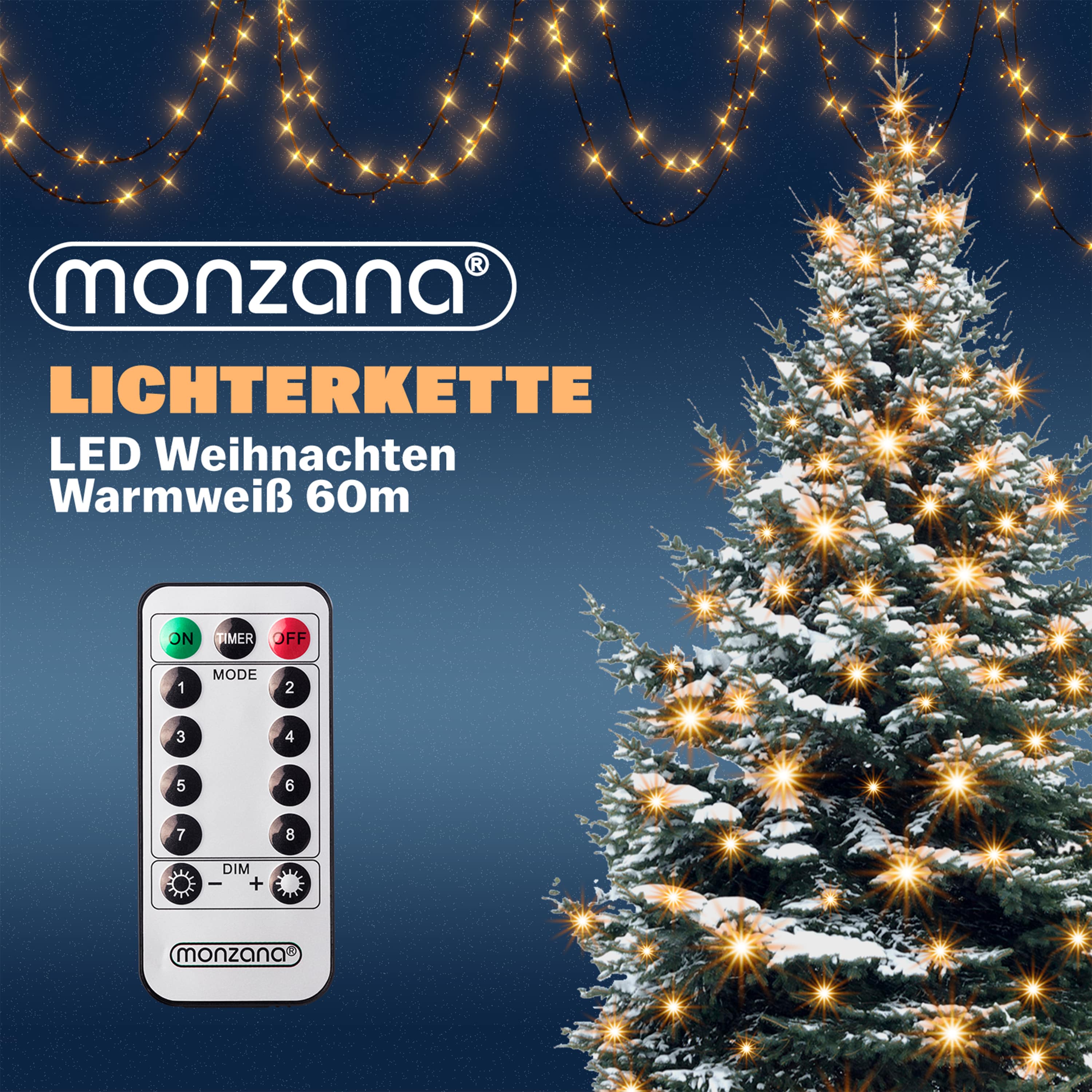 Kerstverlichting\u0020Warm\u0020Wit\u002060m\u0020Afstandsbediening
