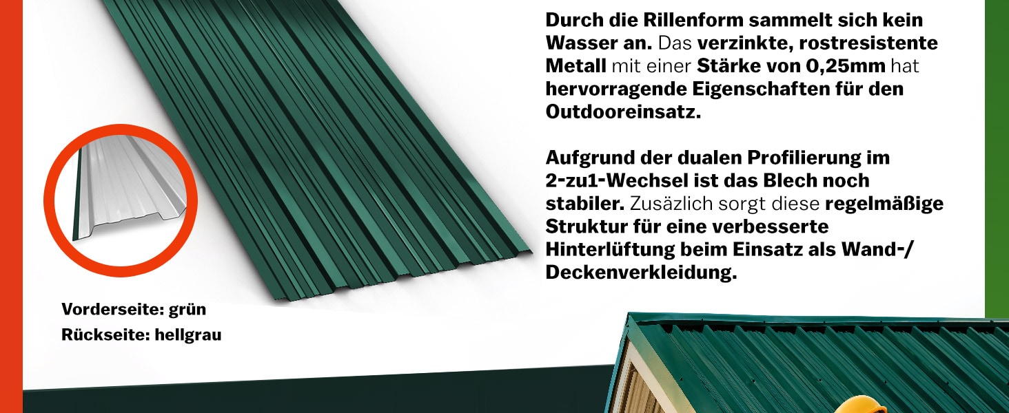 Trapezium\u0020Dakplaten\u002014\u0020Stuks\u0020Groen\u0020Metaal\u0020110x46cm