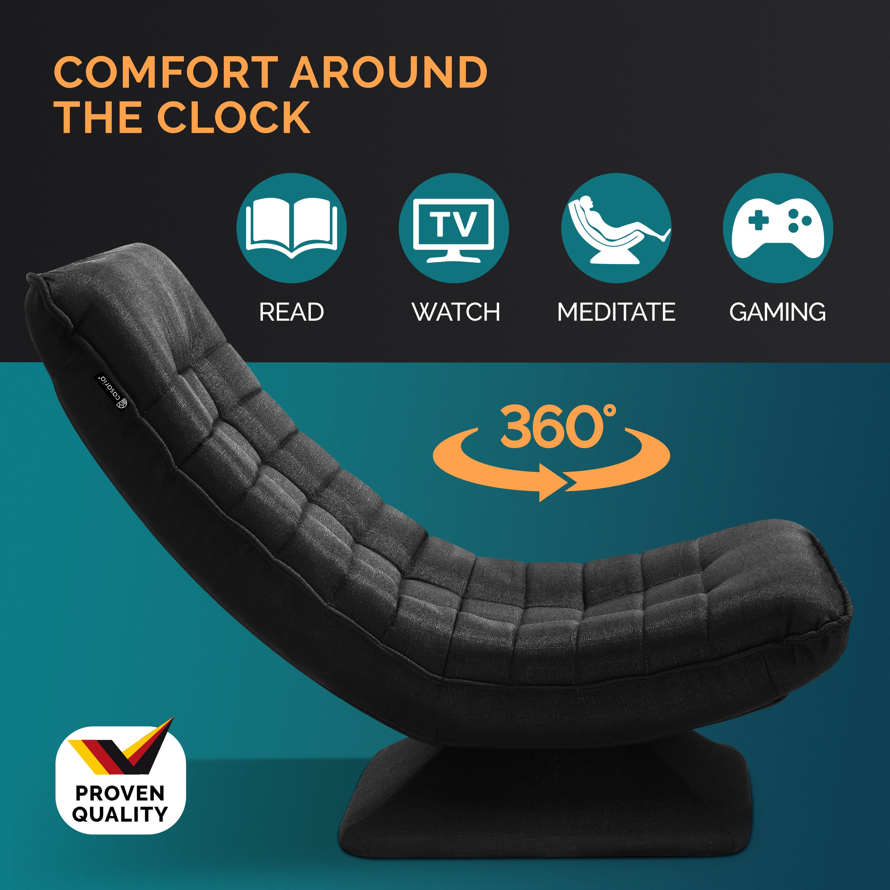 Relax\u0020Lounger\u0020Aberdeen\u0020Stof\u0020Zwart