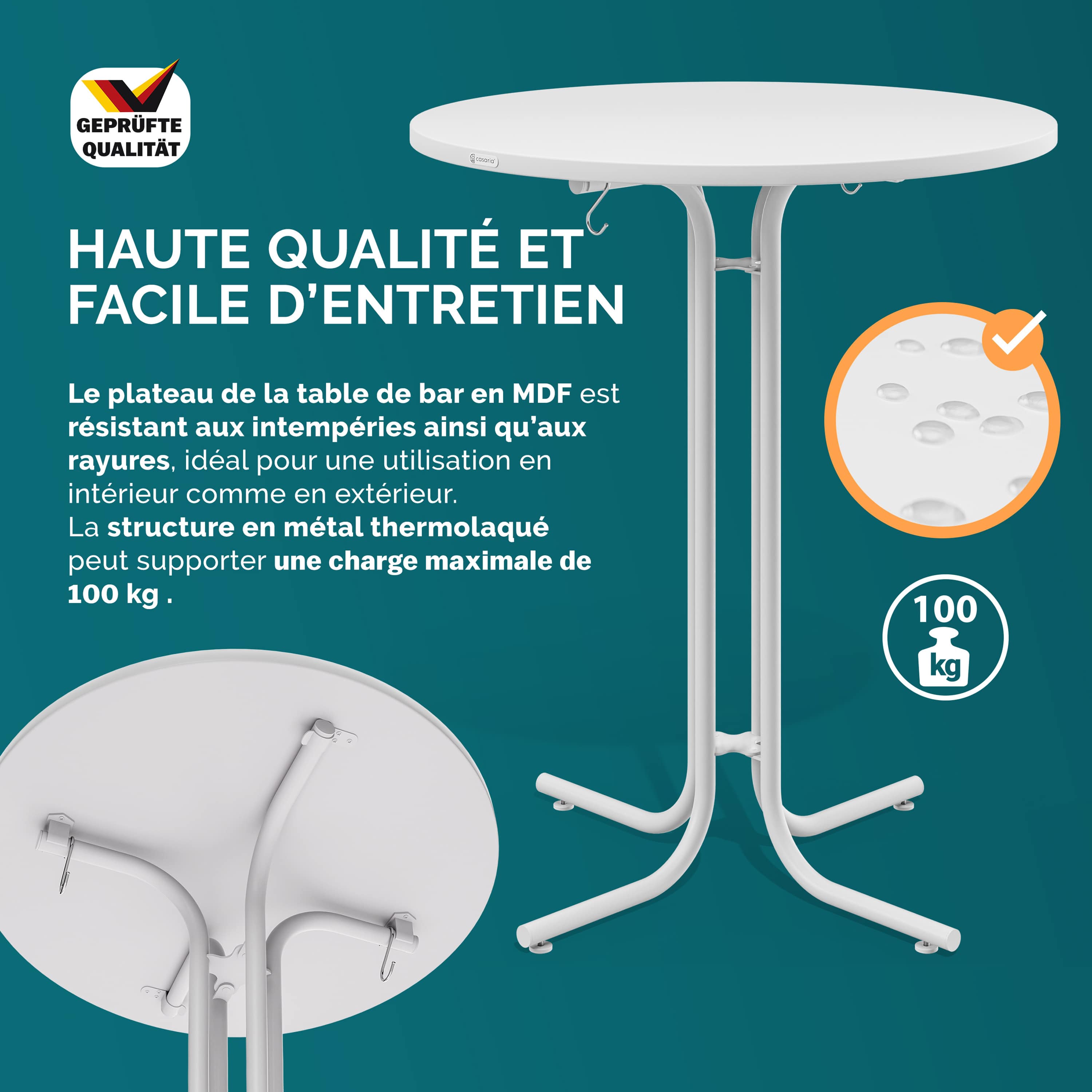 Statafel\u0020Wit\u0020110x80cm\u0020opklapbaar Statafel\u0020Wit\u0020110x80cm\u0020opklapbaar