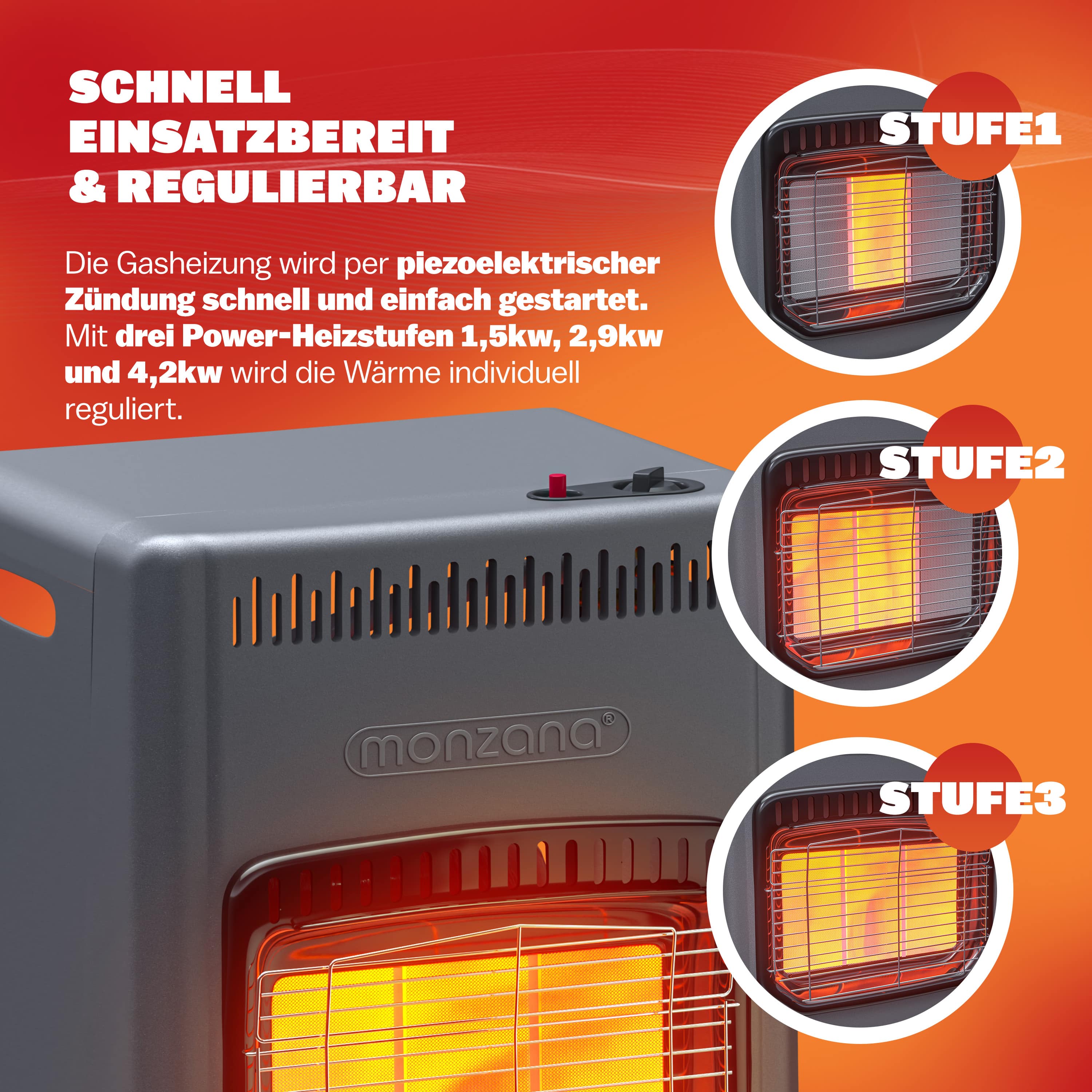 Gaskachel\u0020Zwart\u00204200W\u002072x38x42cm\u00204200W