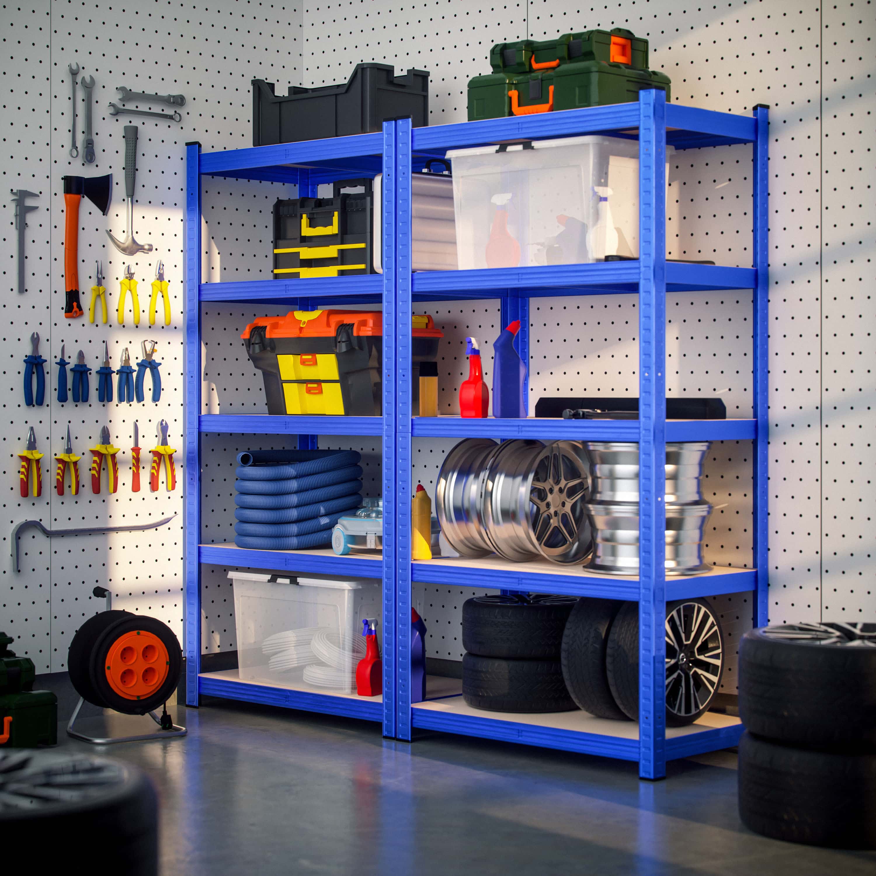 Stellingkast\u00202\u0020Stuks\u0020Blauw\u0020180x90x40cm\u0020tot\u0020875kg