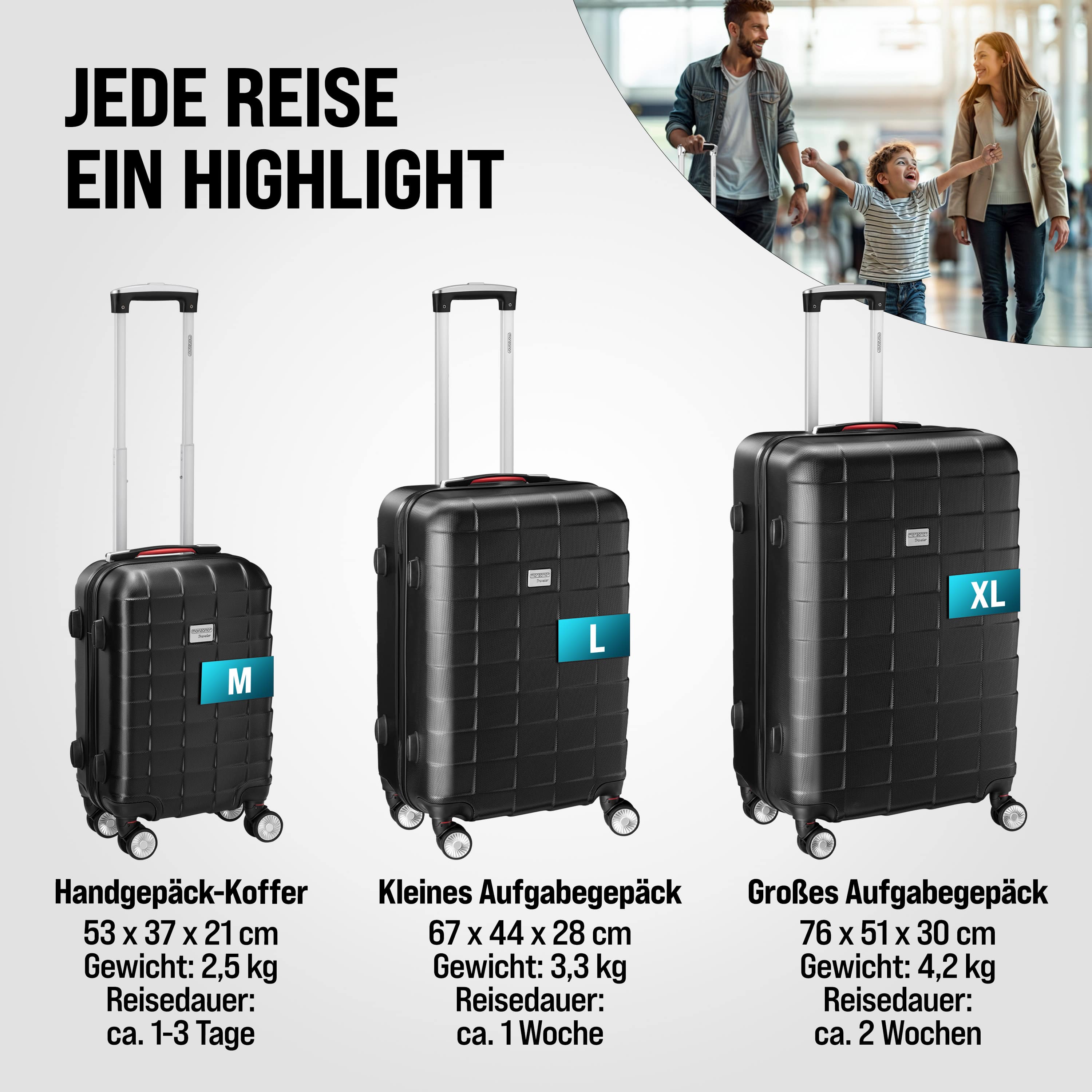 Reiskoffers\u00203\u002Ddelige\u0020Exopack\u0020Zwart\u0020ABS\u0020toebehoren