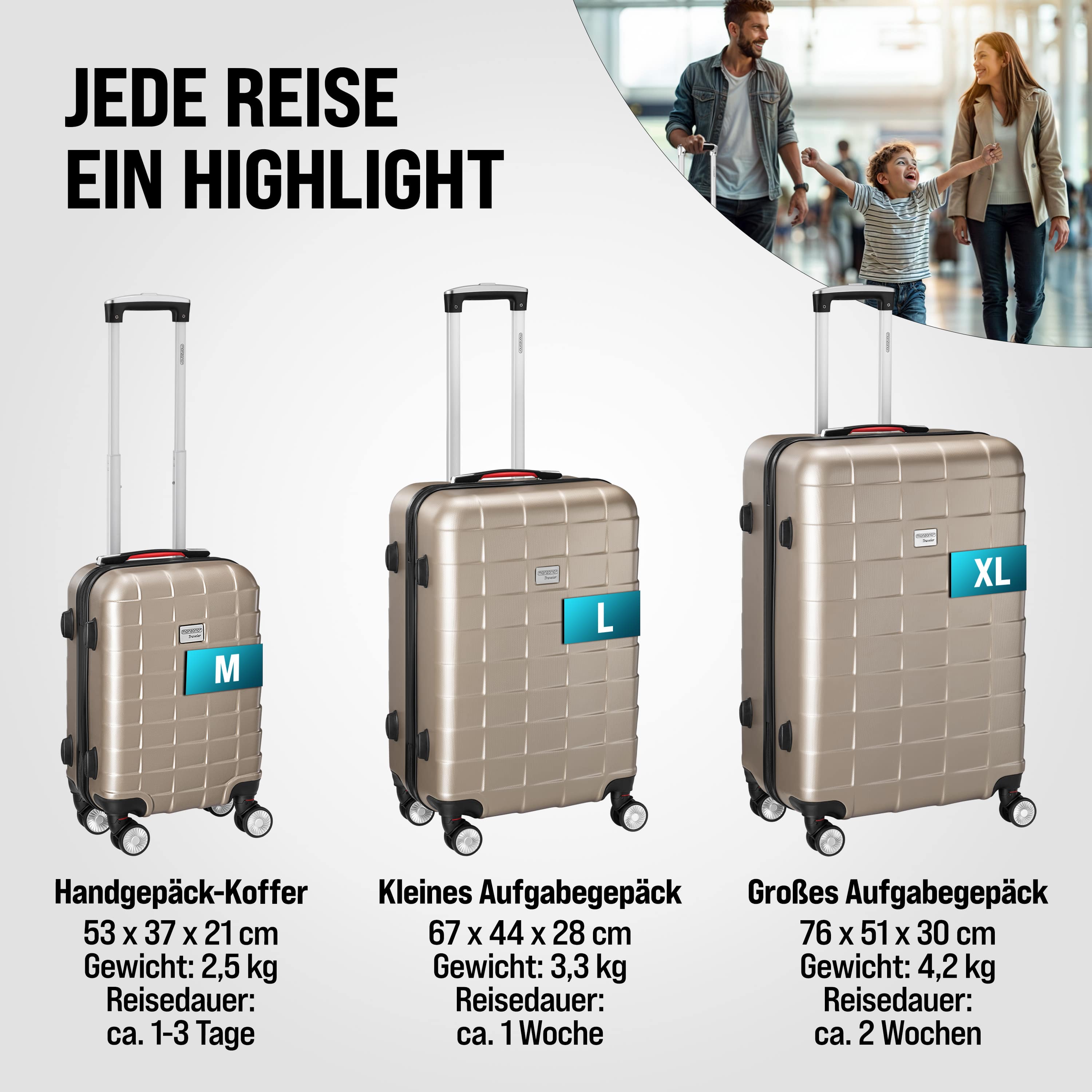 Reiskoffers\u00203\u002Ddelige\u0020Exopack\u0020Champagne\u0020ABS\u0020toebehoren
