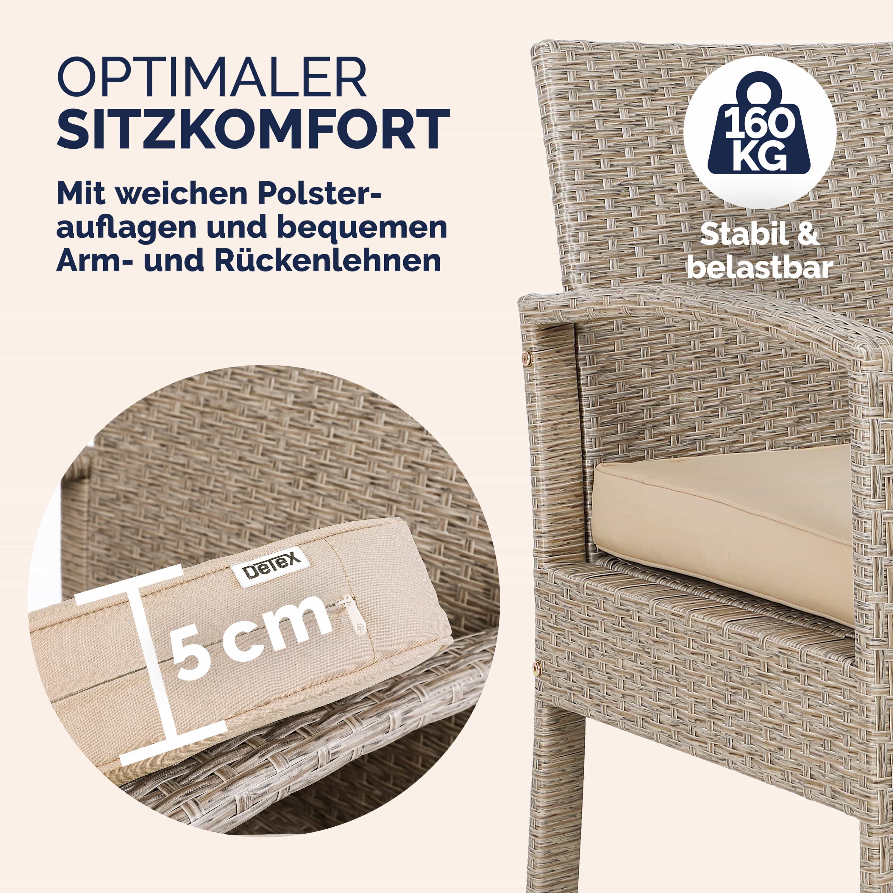 Polyrotan\u0020Tuinset\u00204\u002Ddelig\u0020Cr\u00E8me