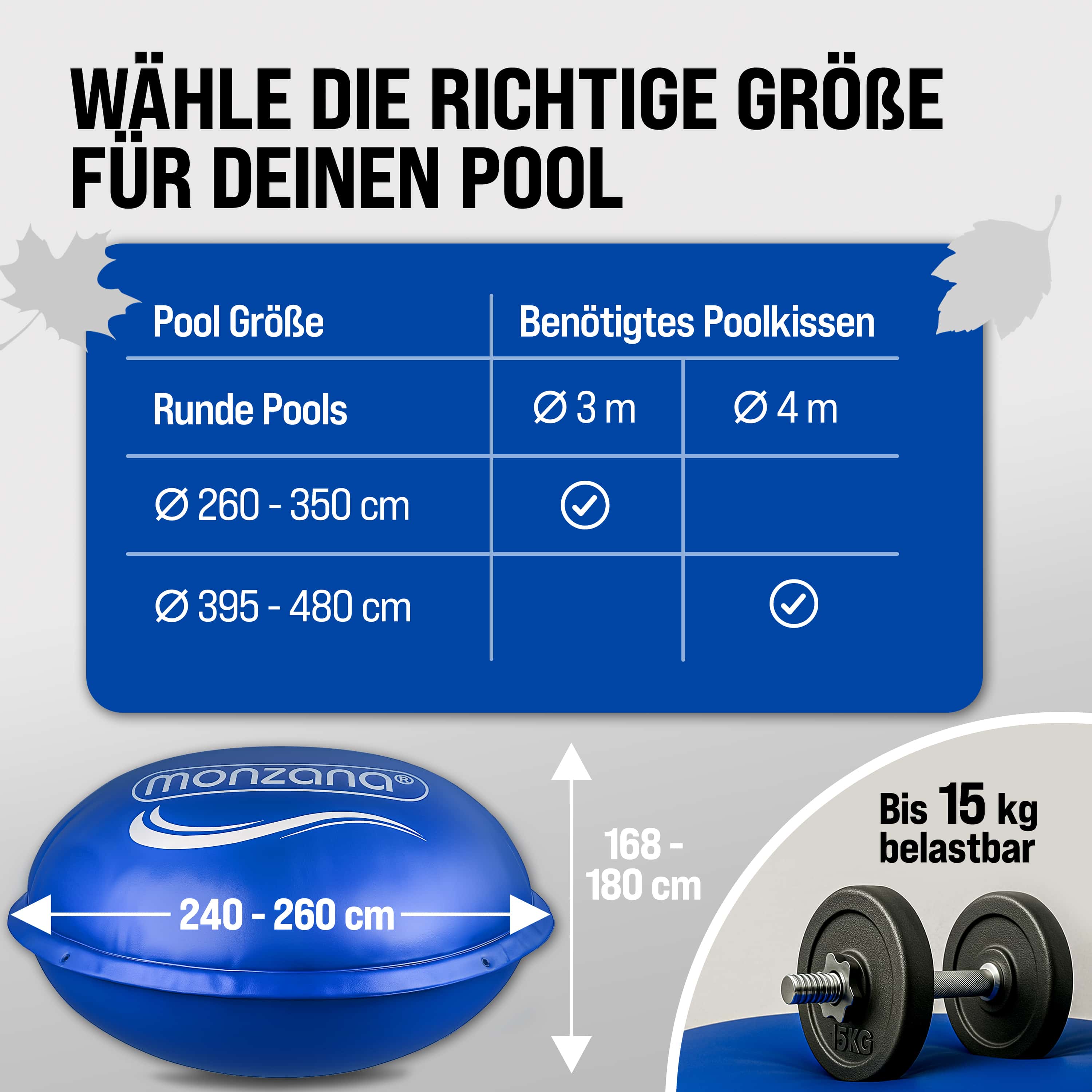 Zwembadkussen\u0020XXL\u0020Blauw\u0020\u00D83m\u0020\u002D20\u00B0C
