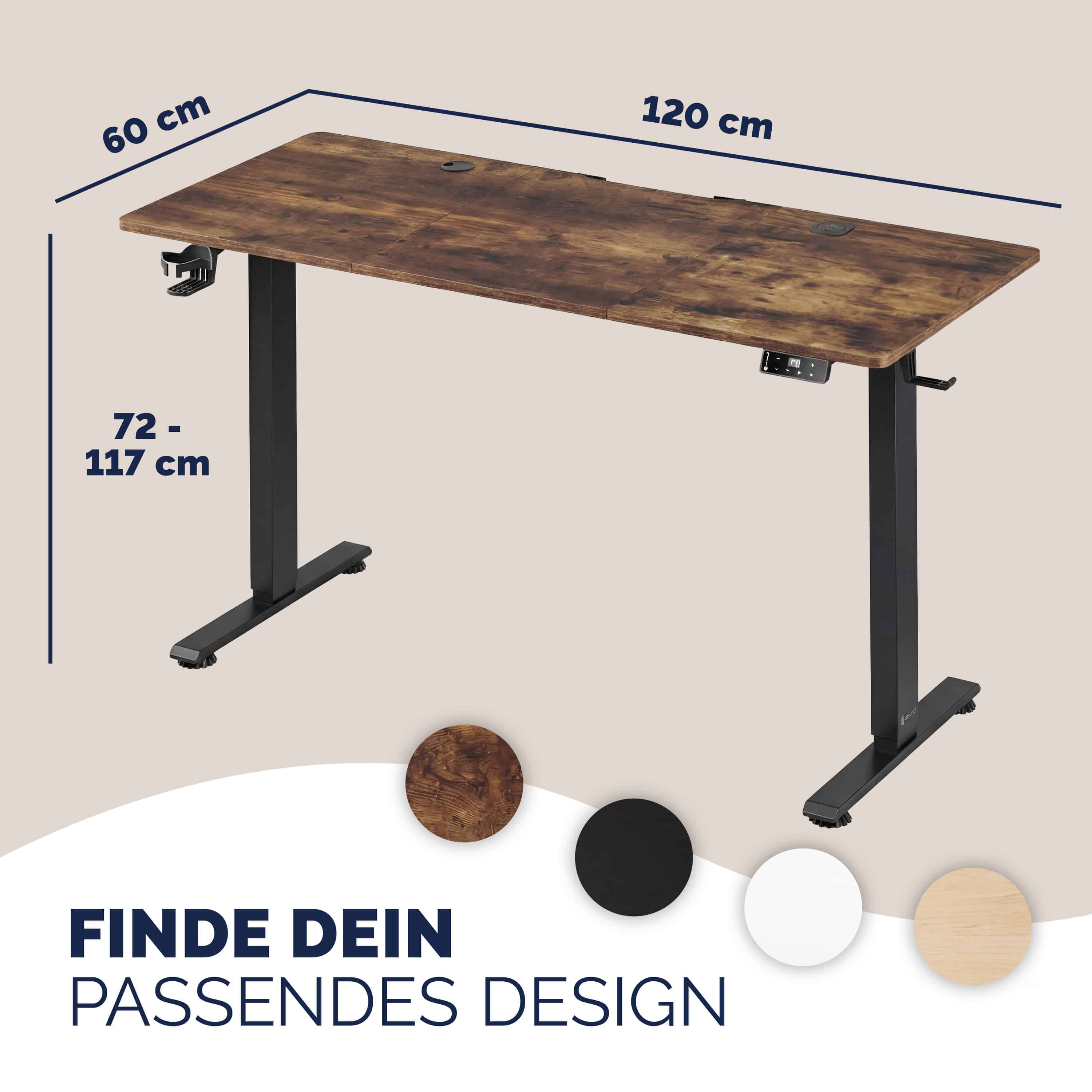Zit\u0020sta\u0020bureau\u0020Bruin\u0020120x60x72\u002D117cm Zit\u0020sta\u0020bureau\u0020Bruin\u0020120x60x72\u002D117cm