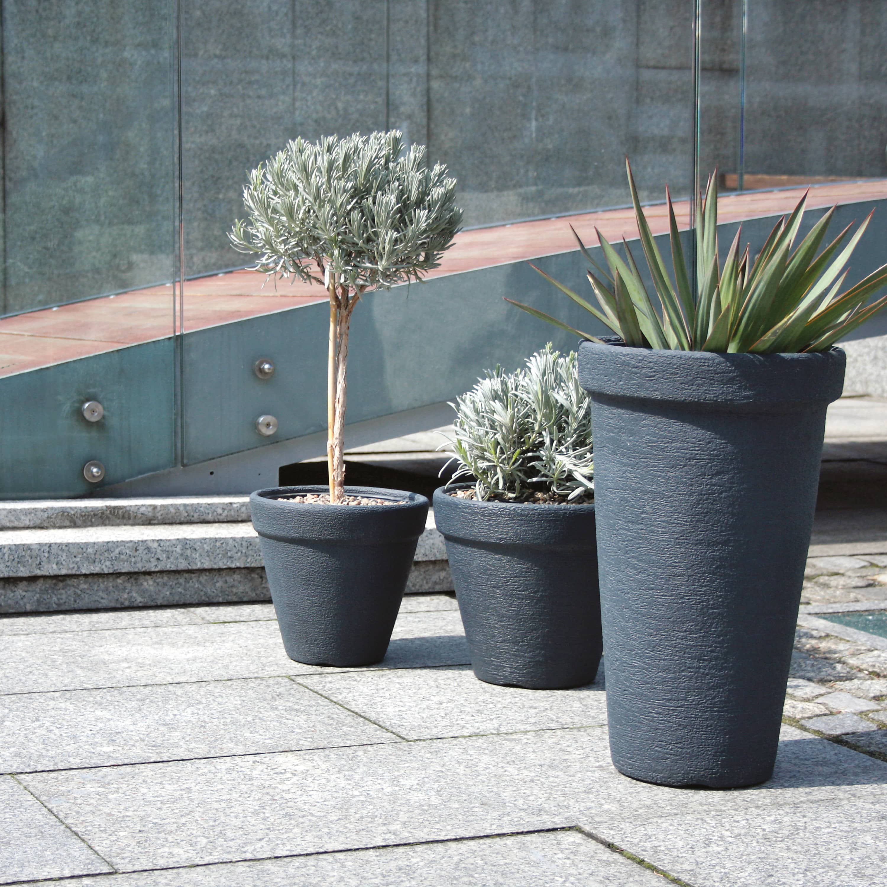 Bloempot\u0020Antraciet\u002063x40cm