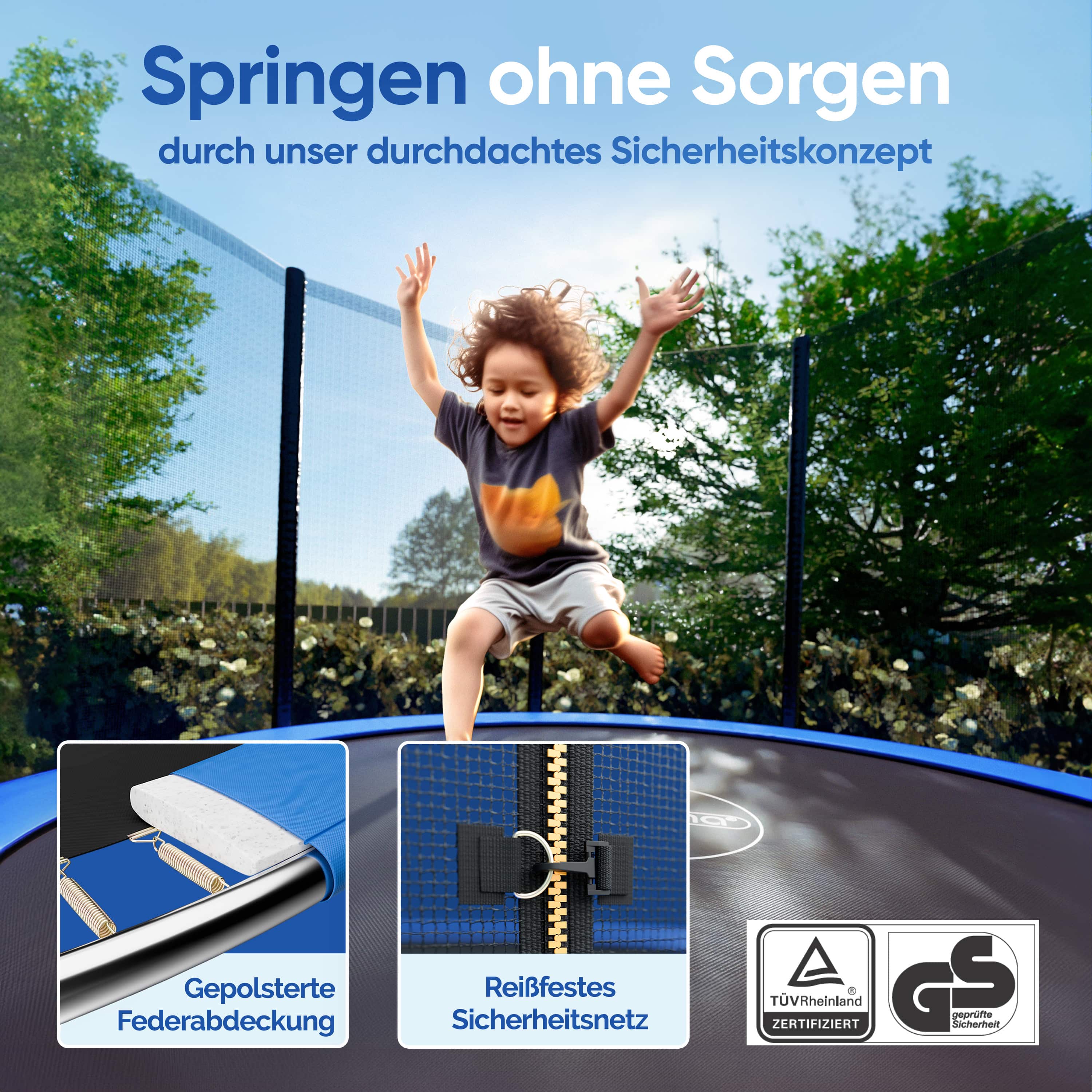 Trampoline\u0020Blauw\u0020\u00D8244cm\u0020incl\u0020Veiligheidsnet\u0020\u0026\u0020Ladder