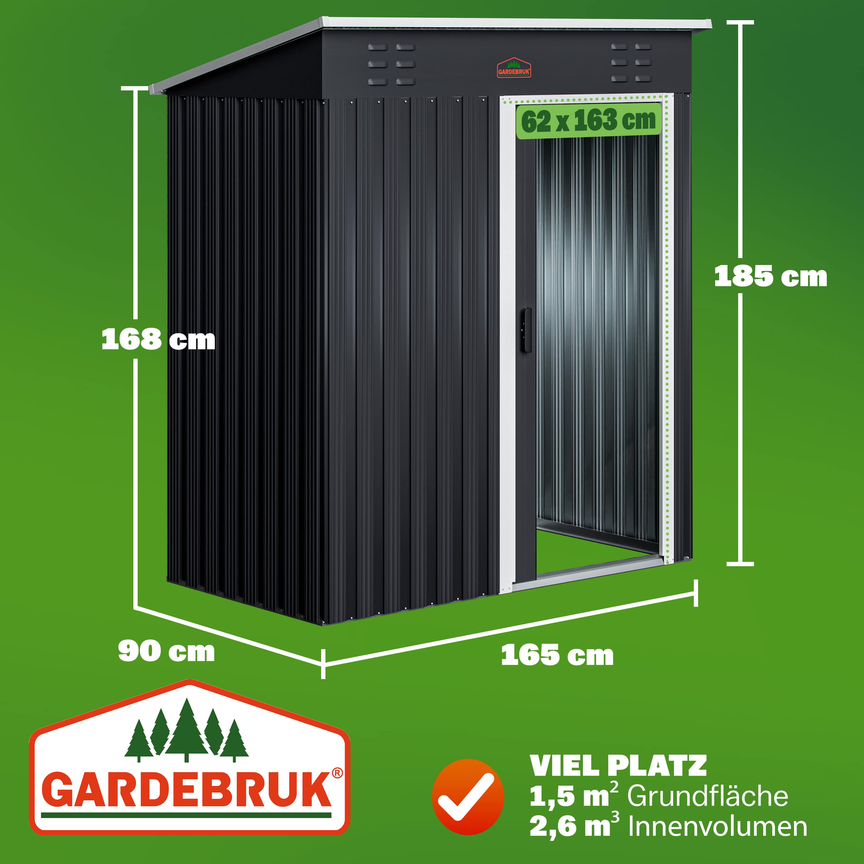 Tuinhuis\u0020Antraciet\u002FWit\u0020Staal\u0020164x84x182cm\u0020Schuifdeur