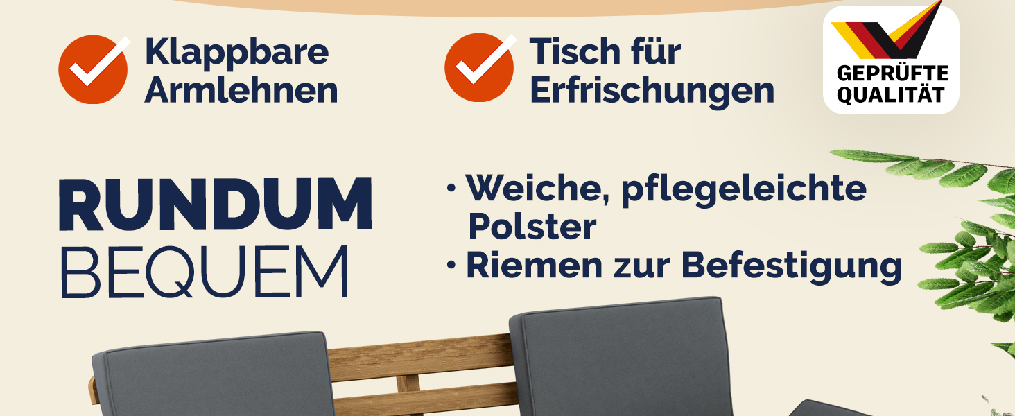Tuinbank\u0020200x45x76cm\u0020acaciahout\u0020FSC\u00AE\u002Dgecertificeerd\u0020converteerbaar