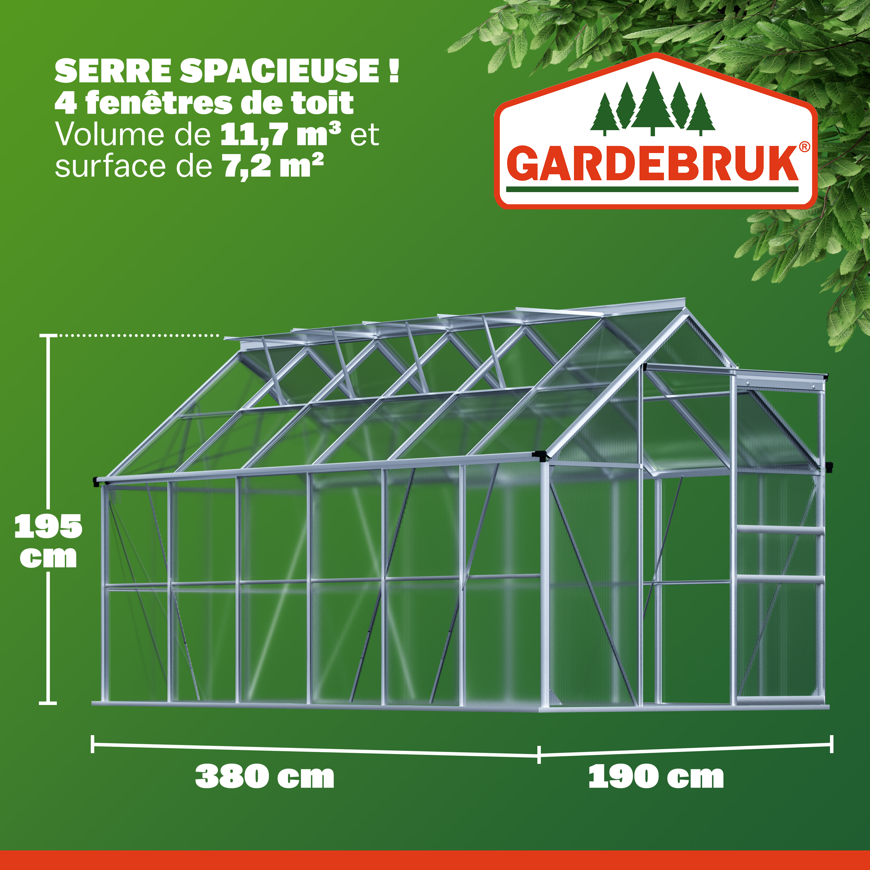 Tuinkas\u0020Aluminium\u0020380x190x195cm\u0020met\u00204\u0020Dakramen Tuinkas\u0020Aluminium\u0020380x190x195cm\u0020met\u00204\u0020Dakramen