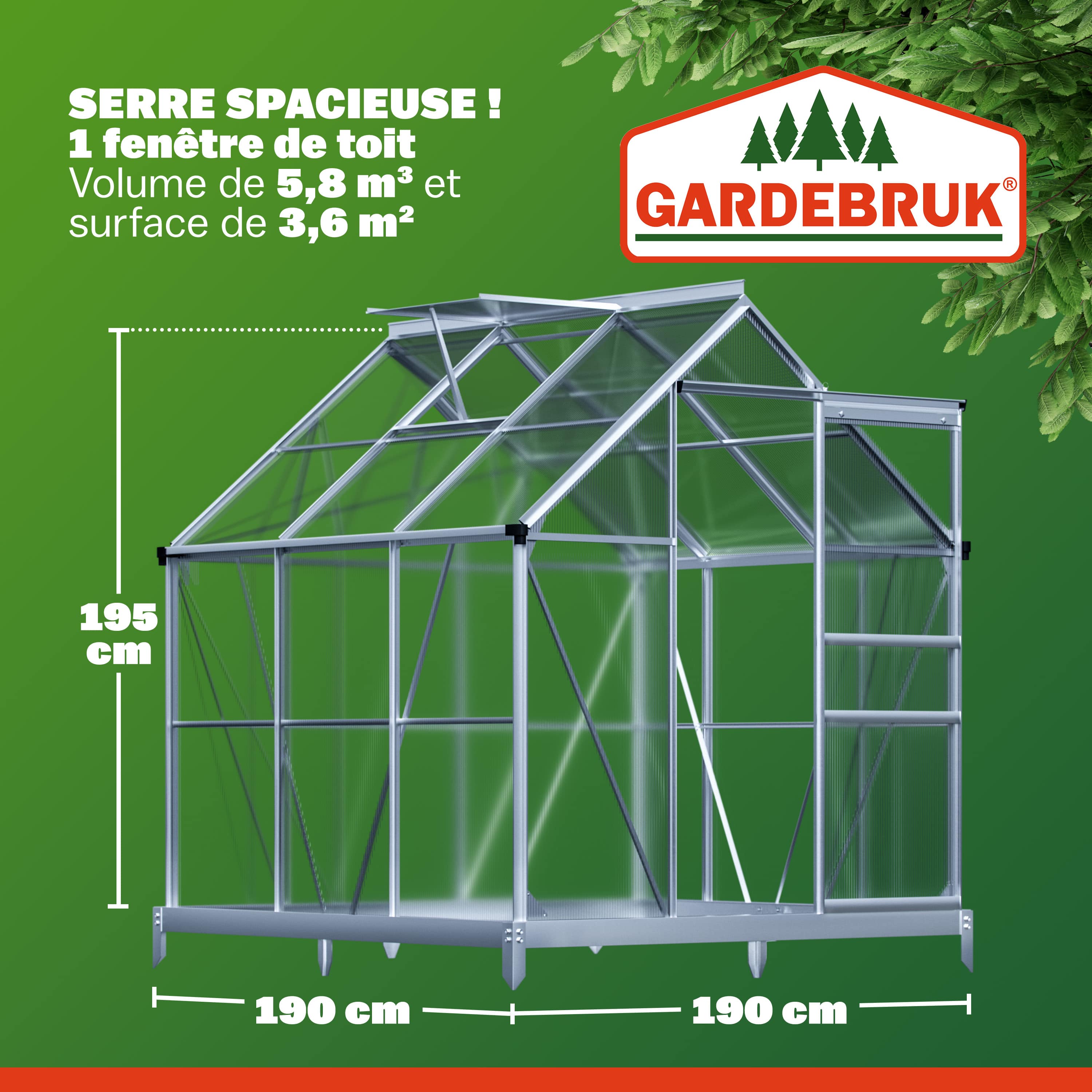 Tuinkas\u0020Aluminium\u0020190x190x195cm\u0020met\u0020Fundering
