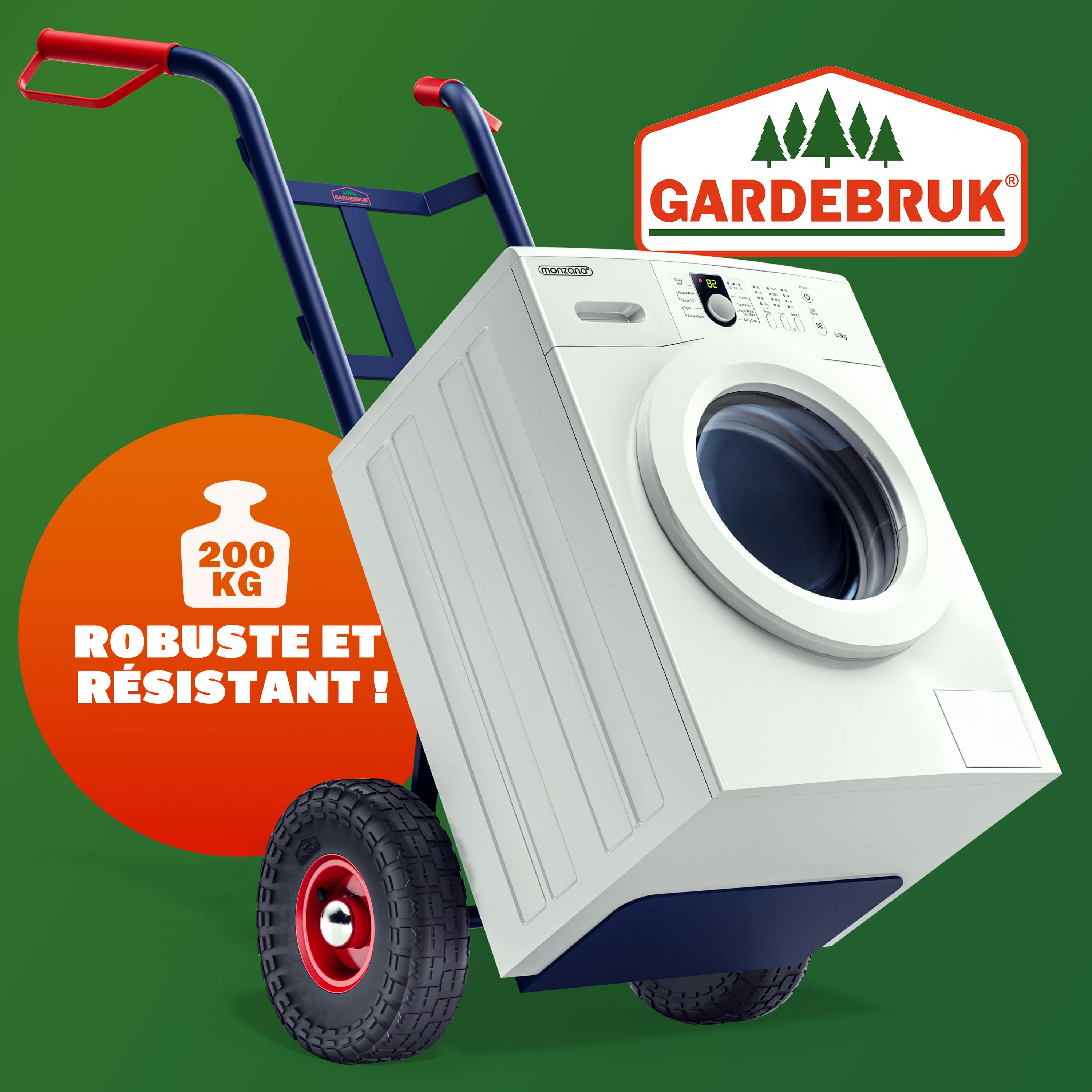 Steekwagen\u0020Blauw\u0020Rood\u0020Staal\u002045x116cm\u0020200kg