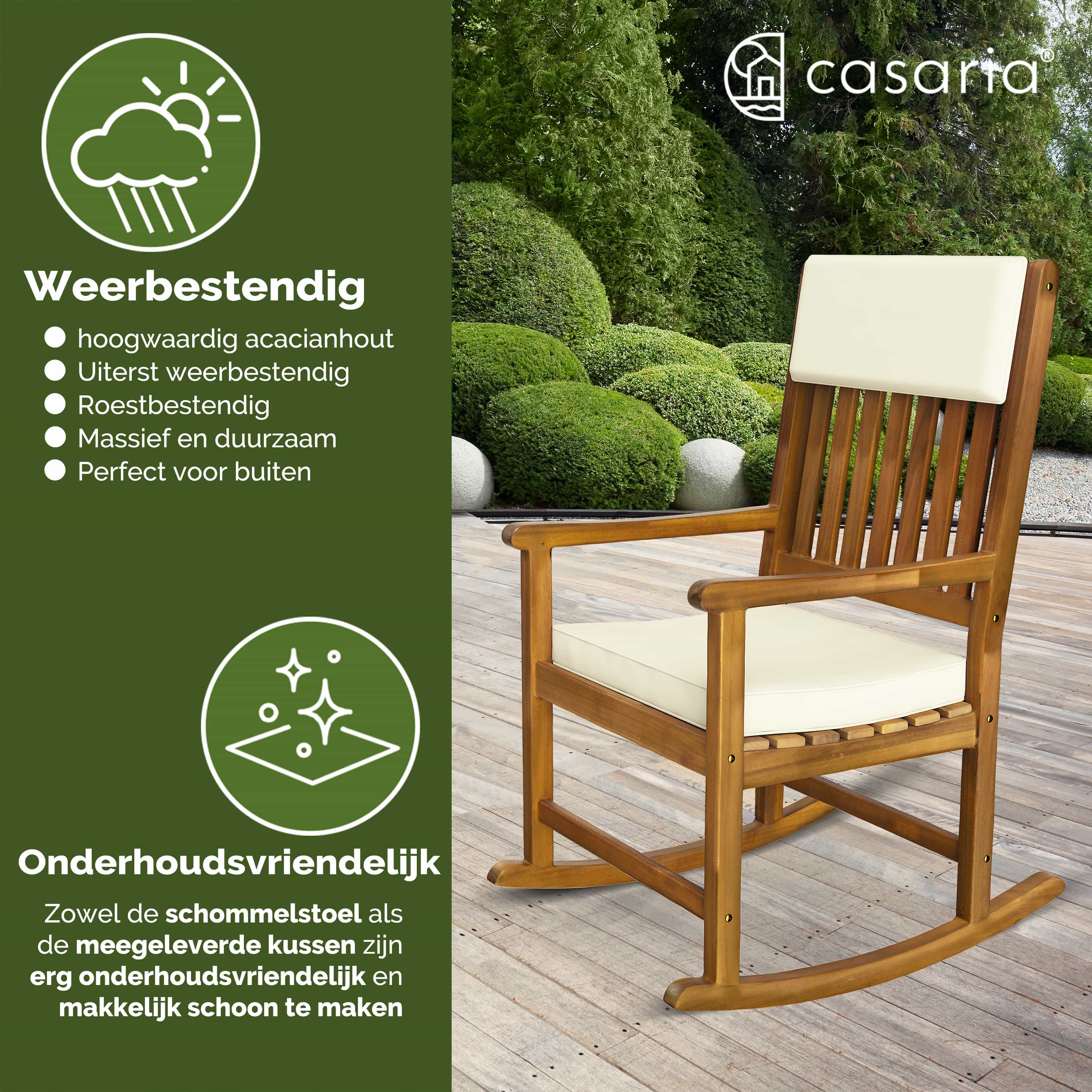 Schommelstoel\u0020Acaciahout\u002054x76x102cm