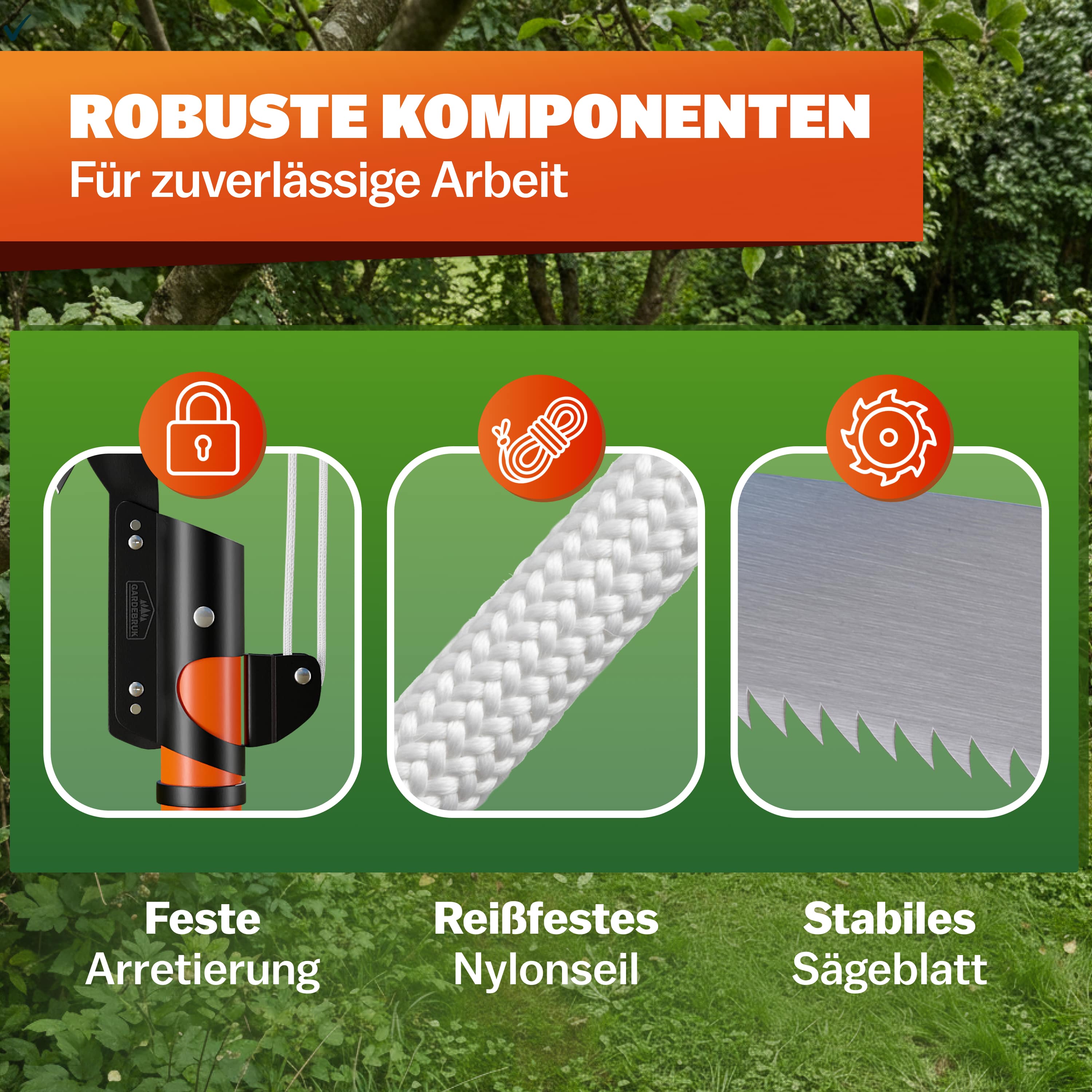 Telescopische\u0020Takkenzaag\u0020met\u0020Snoeischaar\u0020Oranje\u00202,60m