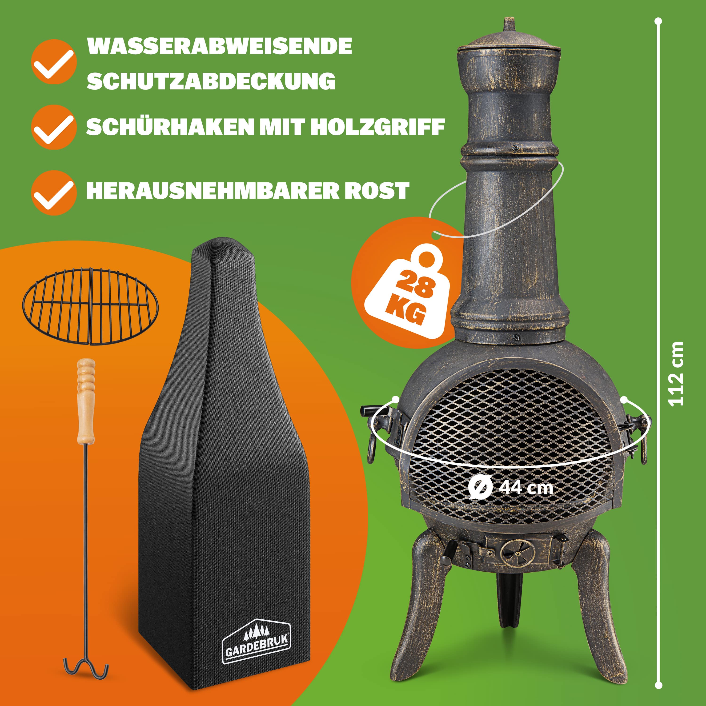 Tuinhaard\u0020Chimenea\u0020Zwart\u0020Gietijzer\u0020112cm\u0020Grillrooster Tuinhaard\u0020Chimenea\u0020Zwart\u0020Gietijzer\u0020112cm\u0020Grillrooster