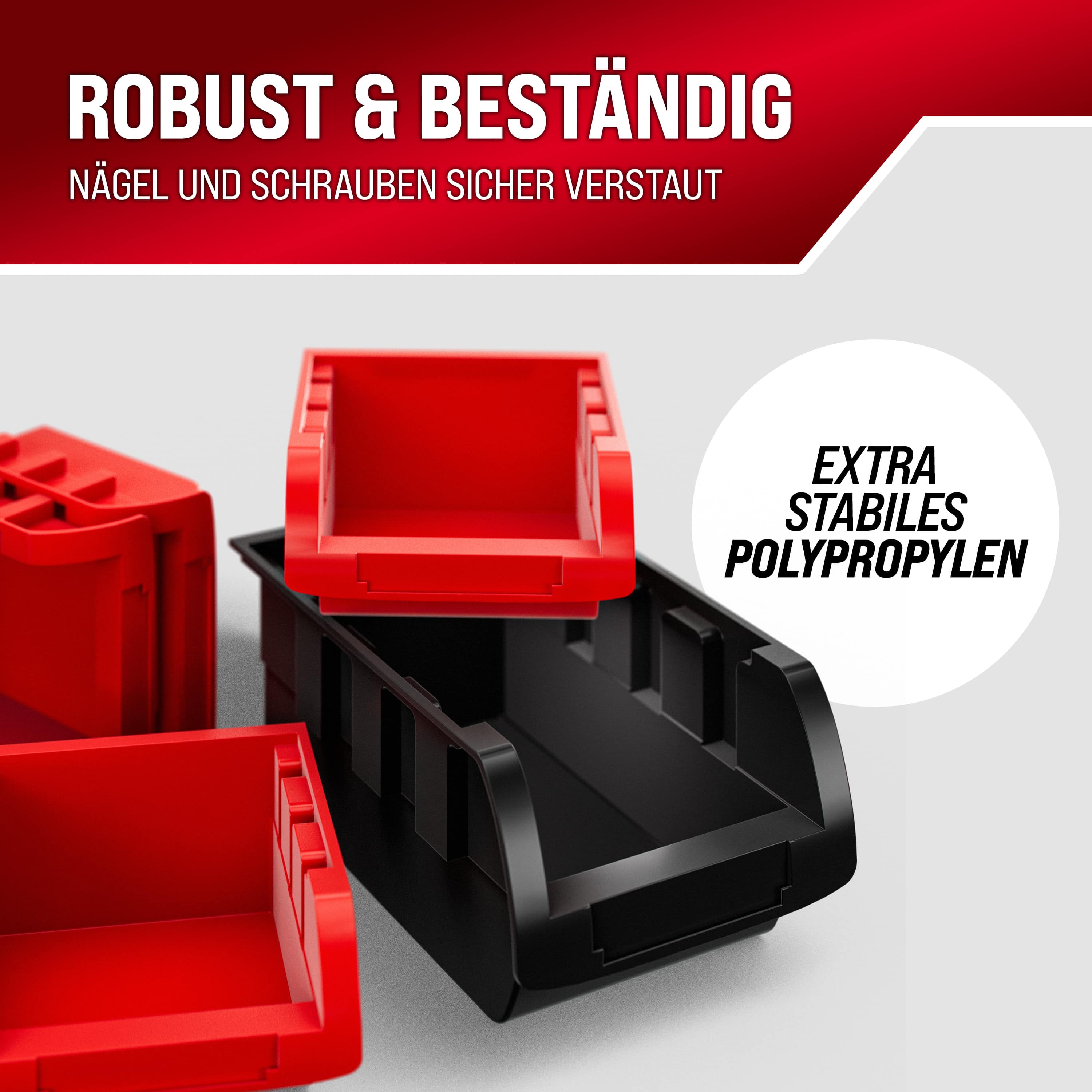 Gereedschapswand\u002032\u002Ddelig\u0020Zwart\u0020Rood\u0020Kunststof\u0020Opbergbox