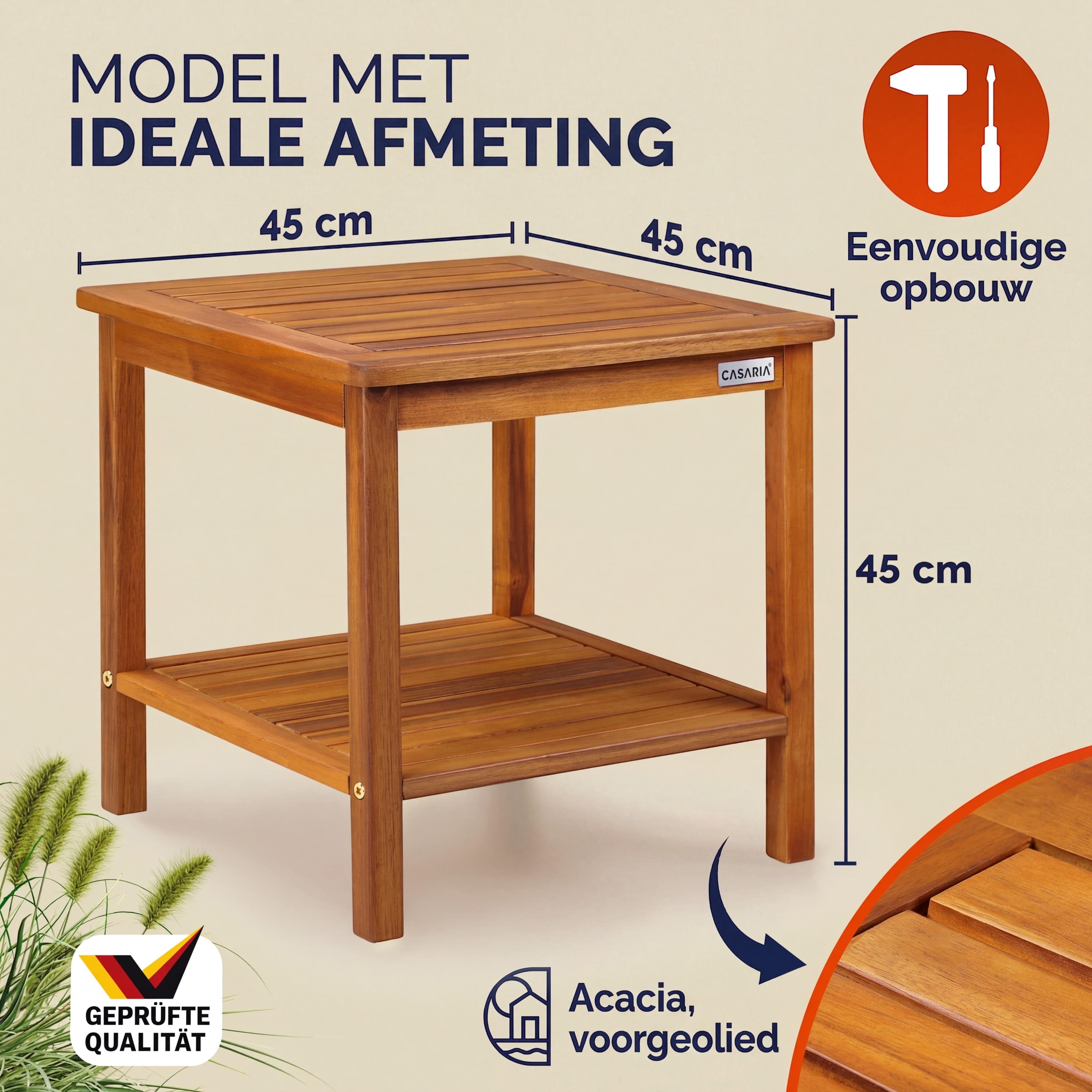 Bijzettafel\u0020Washington\u0020Acaciahout\u002045x45x45cm