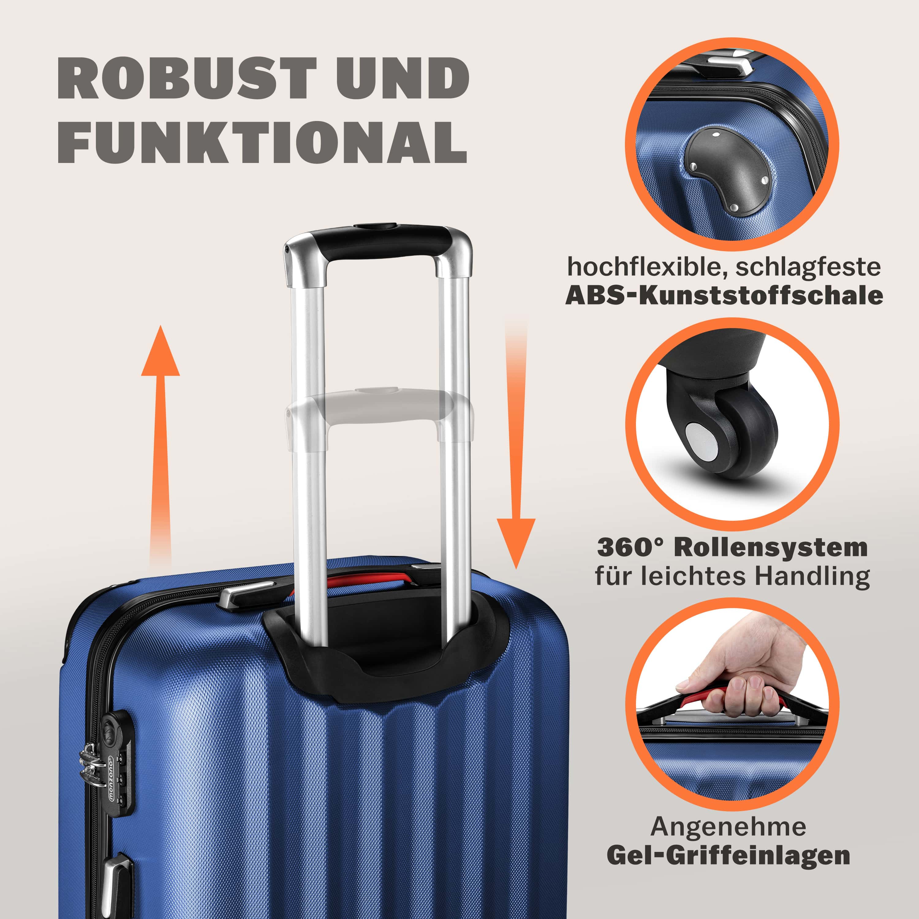 Reiskoffer\u0020Blauw\u0020Kunststof\u002040x25x60cm\u0020Hardcase\u002062\u0020L
