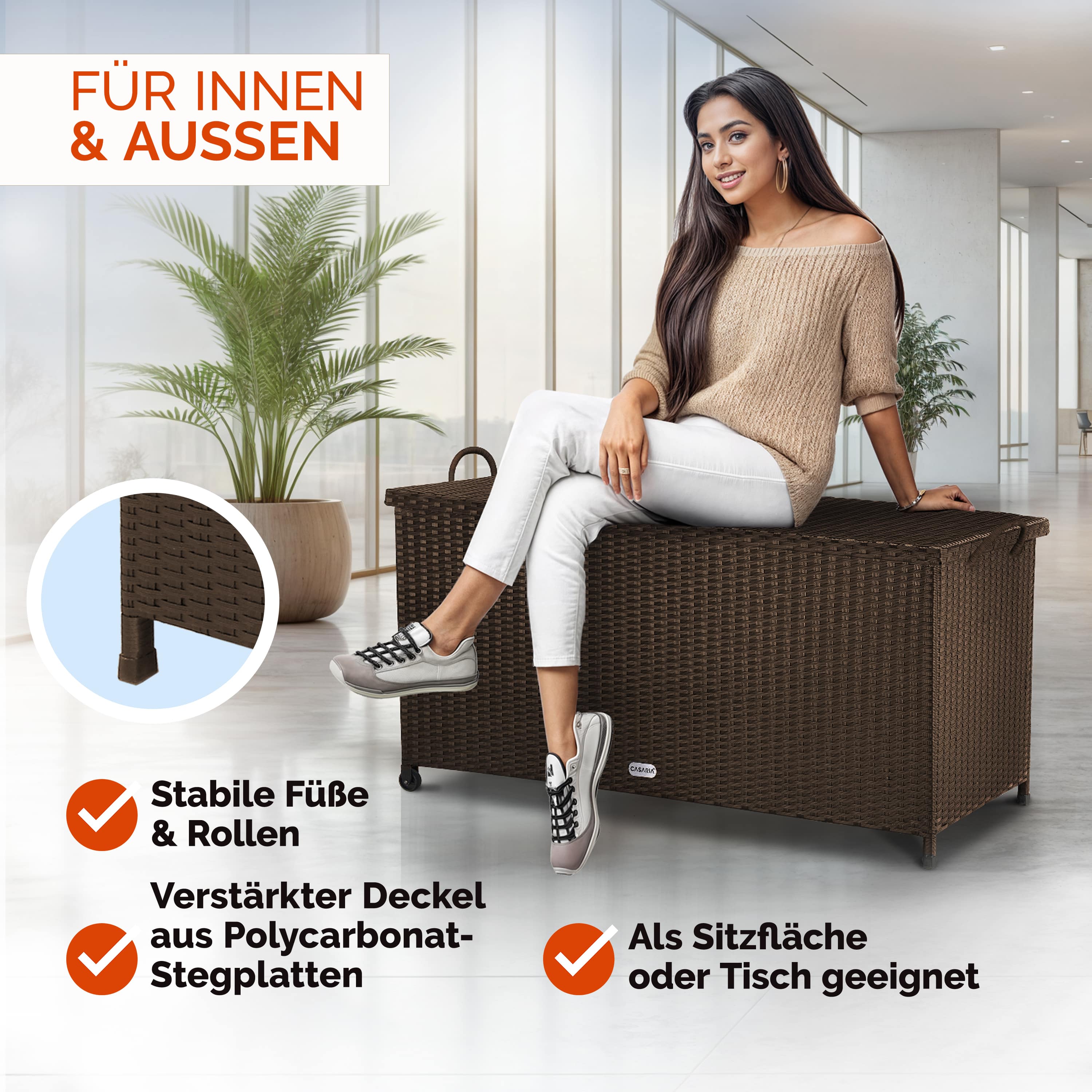 Polyrotan\u0020Kussenbox\u0020Bruin\u0020117x53x60cm\u0020met\u0020wielen