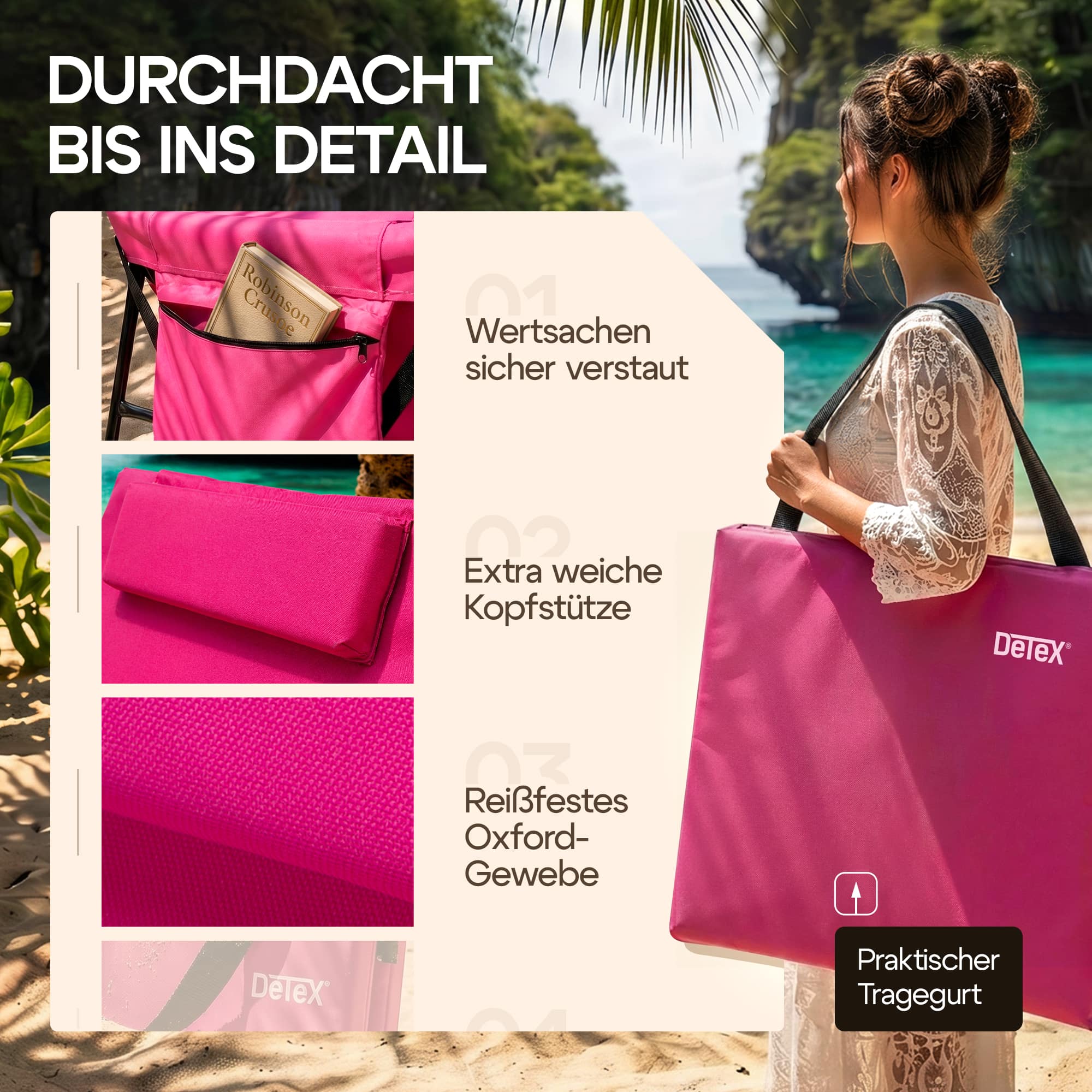 Roze\u0020strandmat\u0020158x56x46cm\u0020gestoffeerd Roze\u0020strandmat\u0020158x56x46cm\u0020gestoffeerd