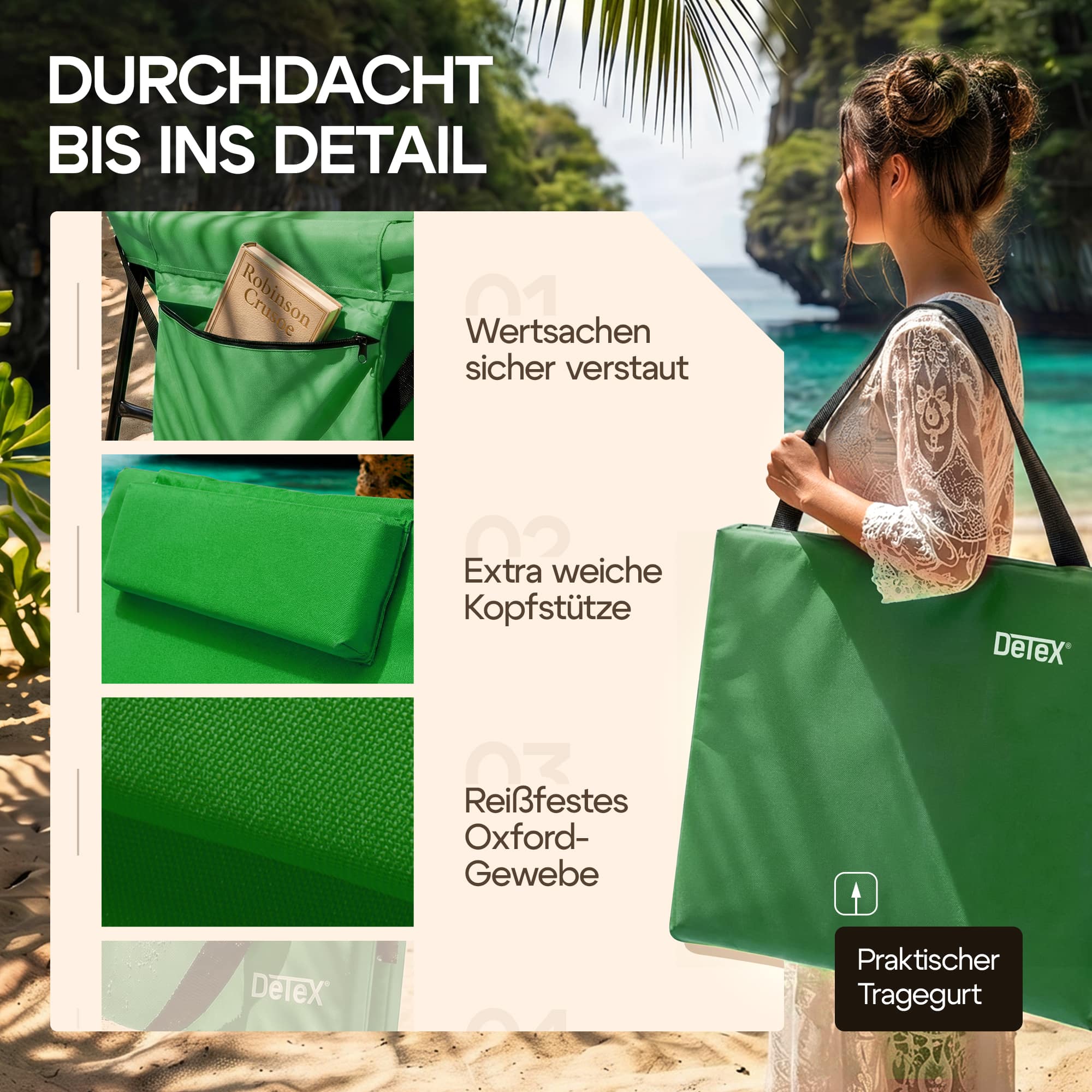 Strandmat\u0020Groen\u0020158x56x46cm\u0020gestoffeerd Strandmat\u0020Groen\u0020158x56x46cm\u0020gestoffeerd
