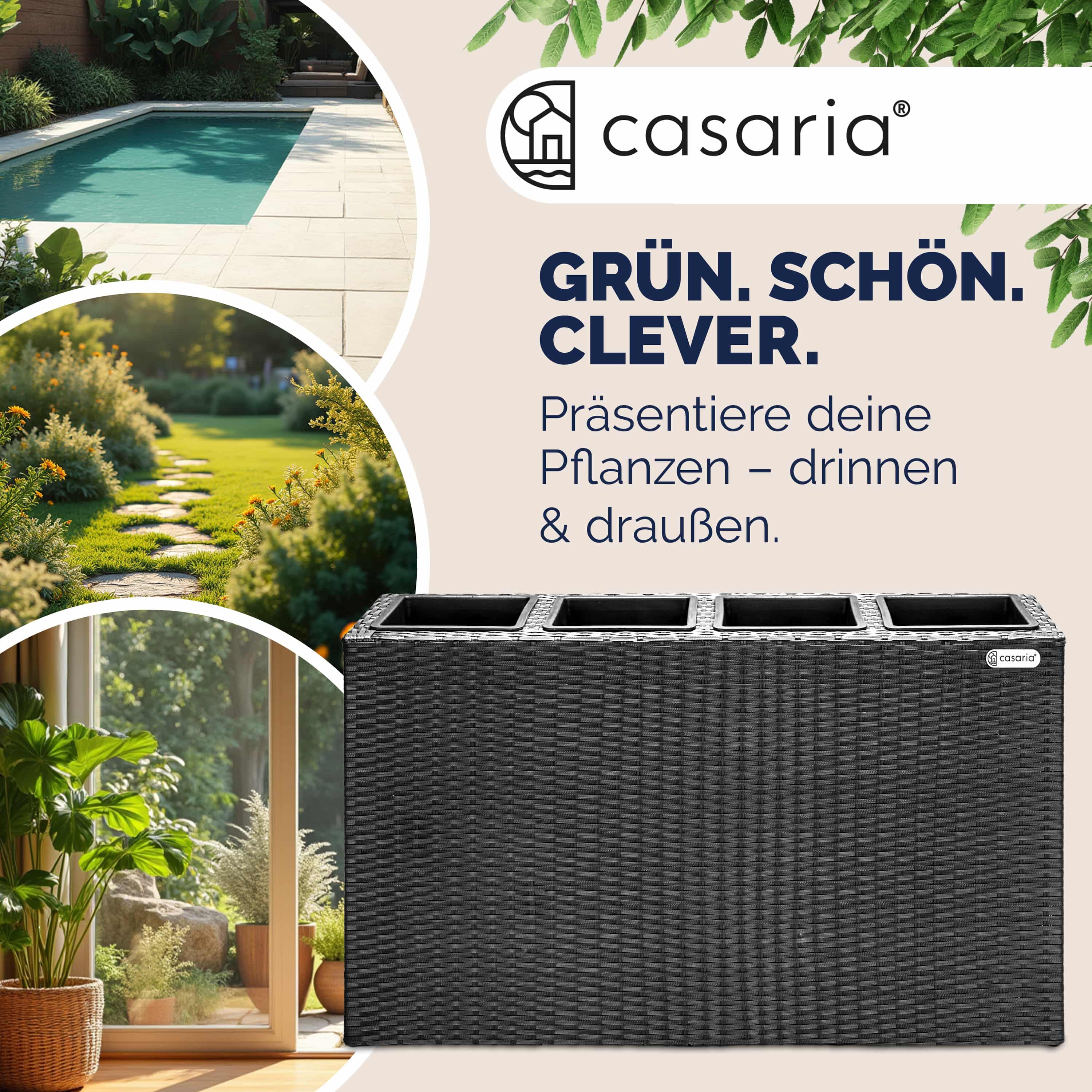Polyrattan\u0020Bloempot\u0020Zwart\u002095x27x60cm Polyrattan\u0020Bloempot\u0020Zwart\u002095x27x60cm